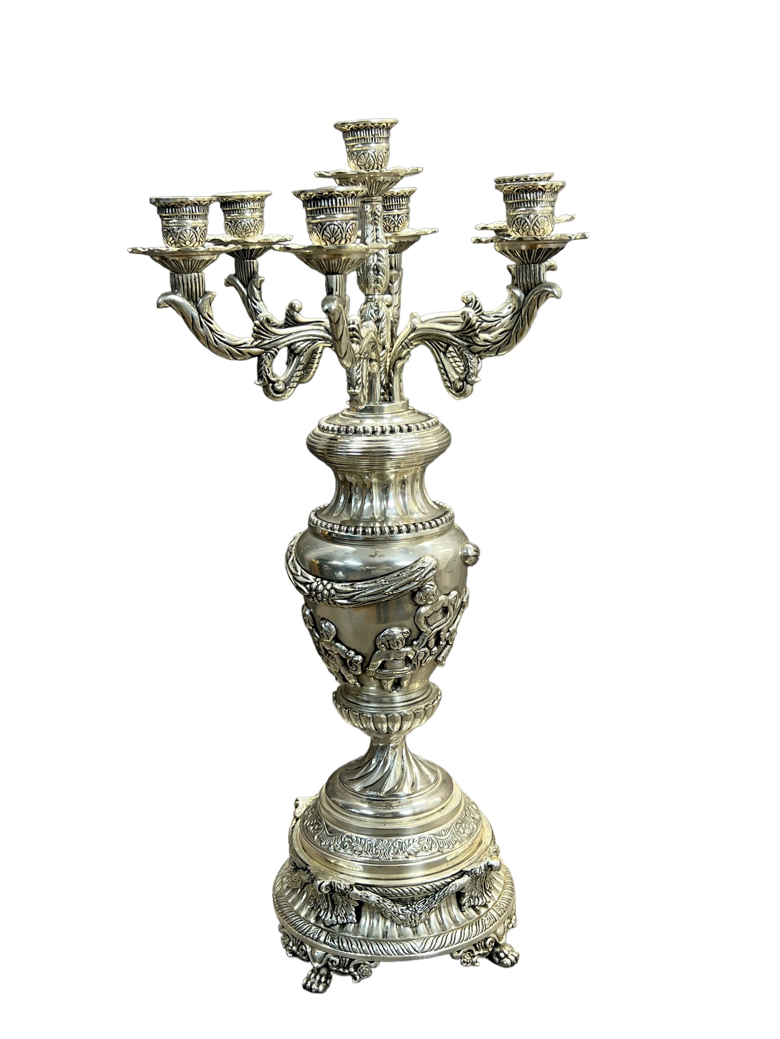 Silverplate Candelabra Candle holder: Silverplate Candelabra Candle holder height 23"
