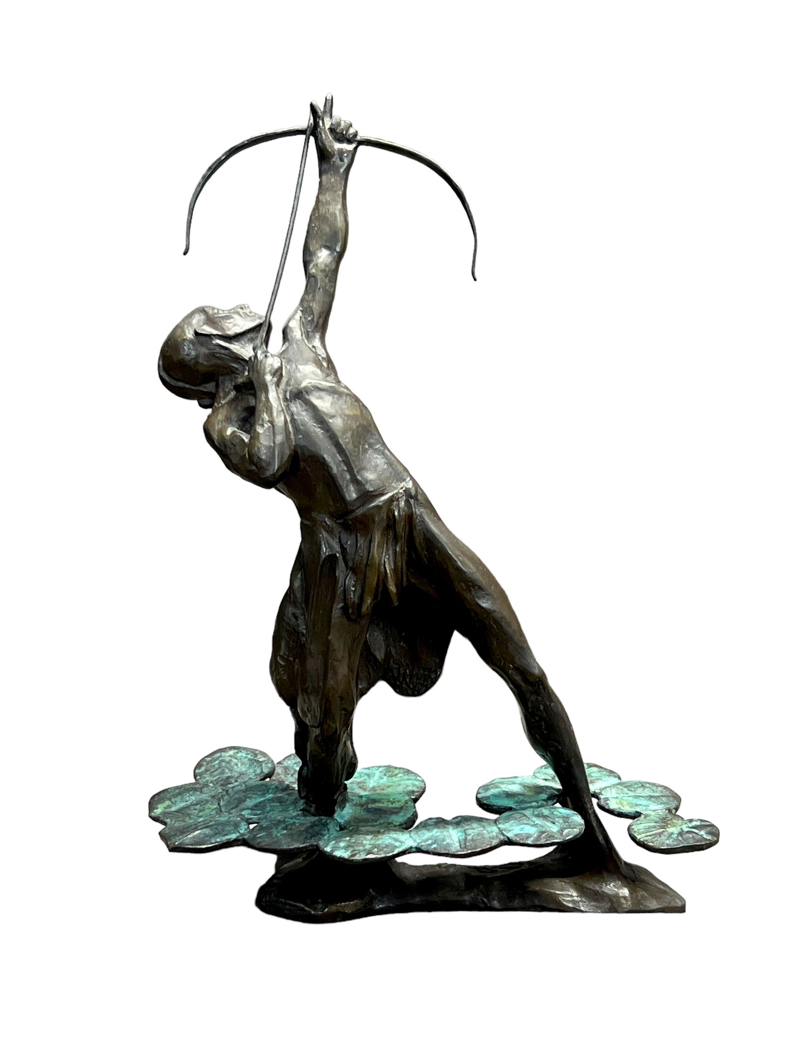 In Search of the Snow Goose vintage bronze Native American warrior sculpture signed Fritz White (1 of 8)