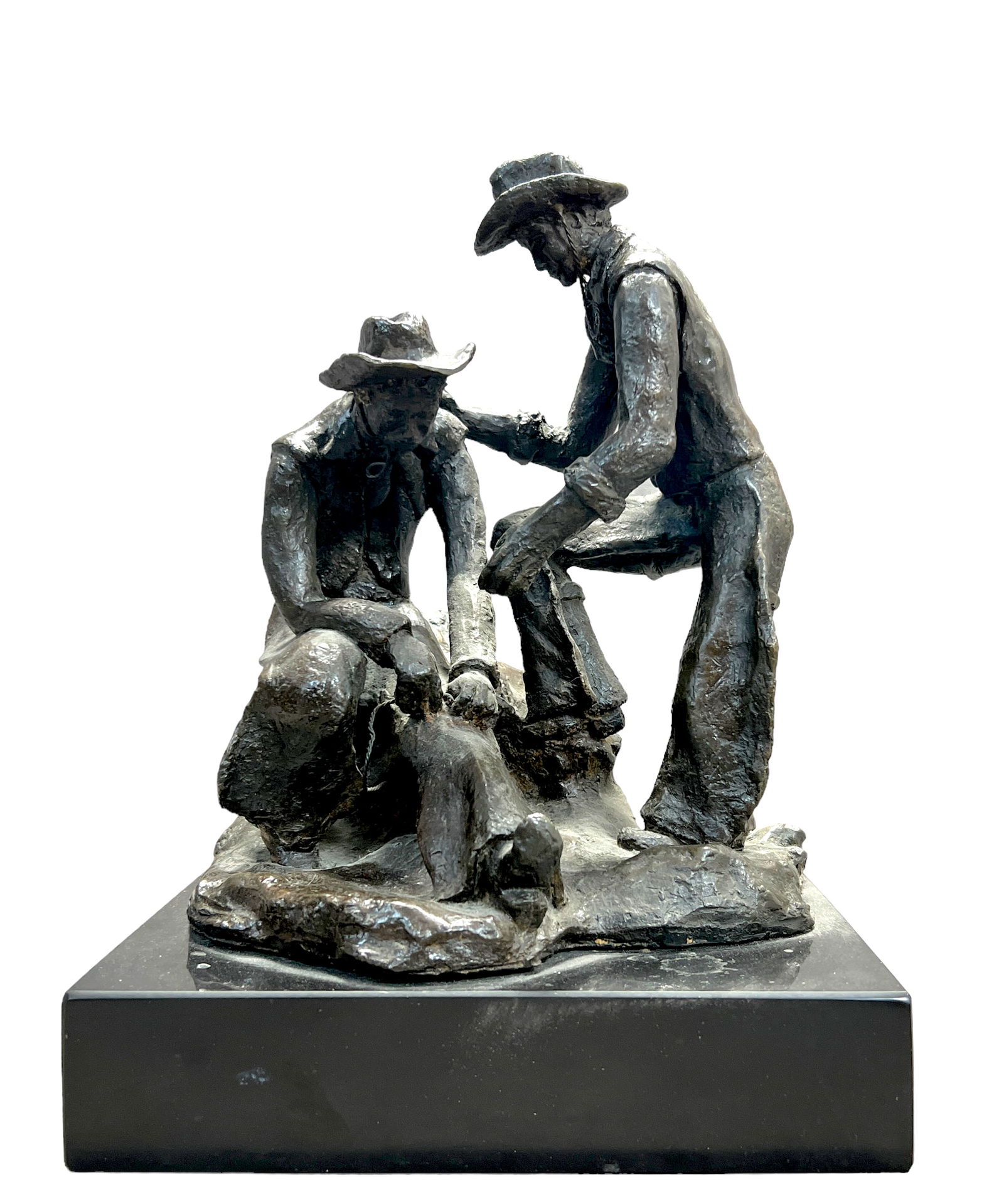 Vintage Signed Dated Western Cowboy Bronze Statue (1 of 10)