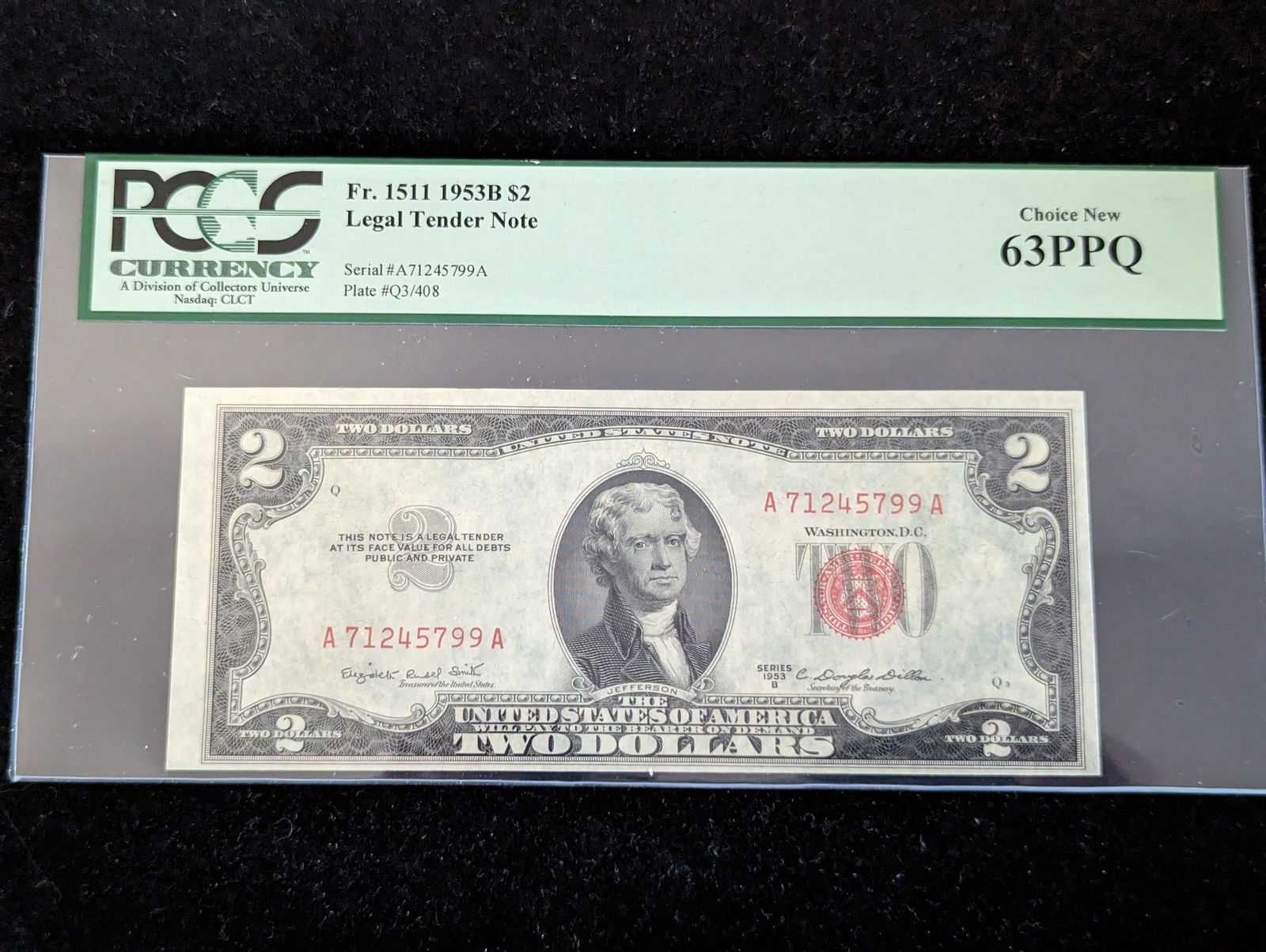1953-B $2 Red Seal US Paper Money PCGS 63PPQ (1 of 2)