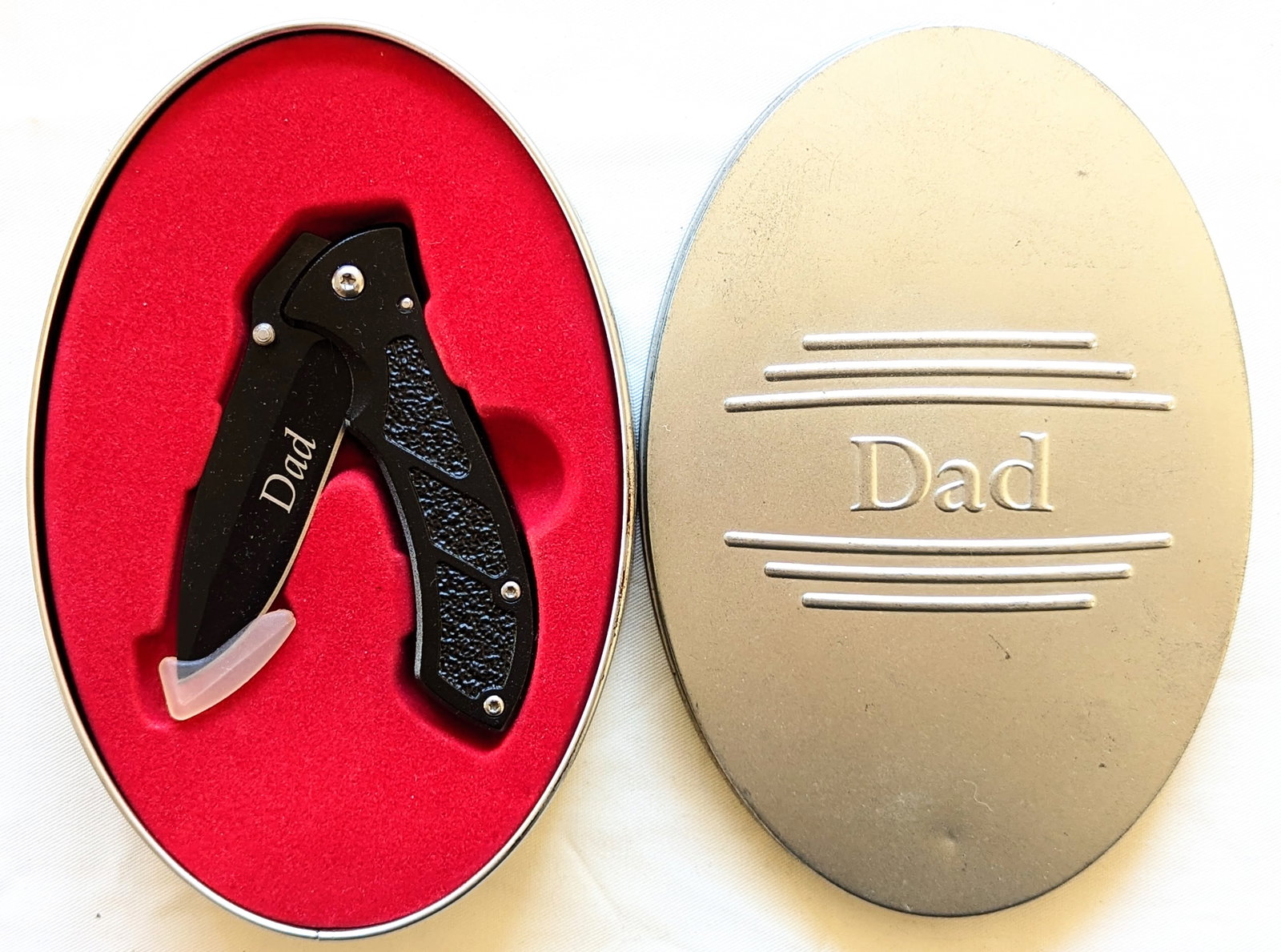 "Dad" black pocket knife gift set in box (1 of 2)