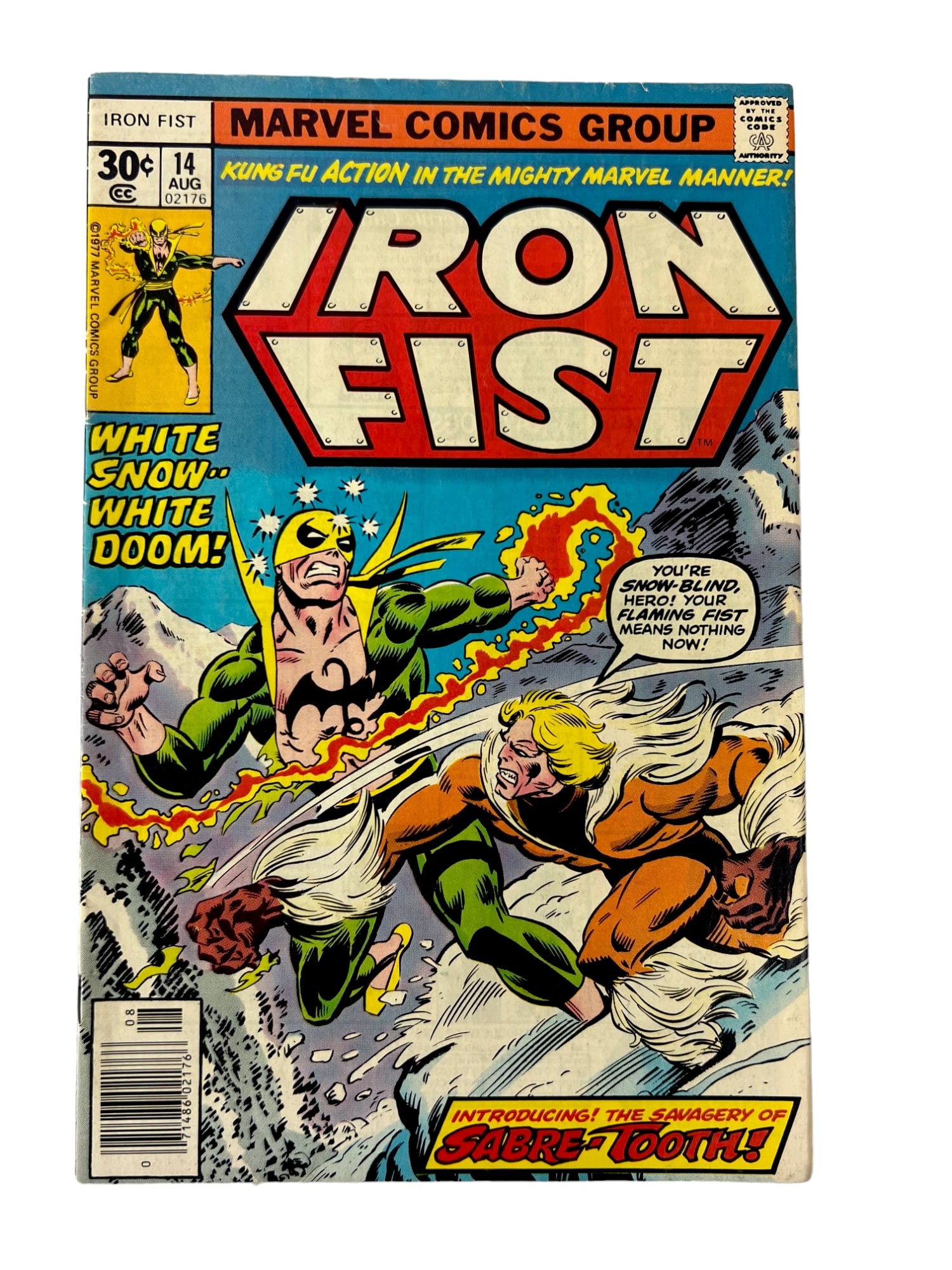 Iron Fist #14 Marvel 1977 Newsstand 1st App. Sabretooth Comic Book (1 of 4)