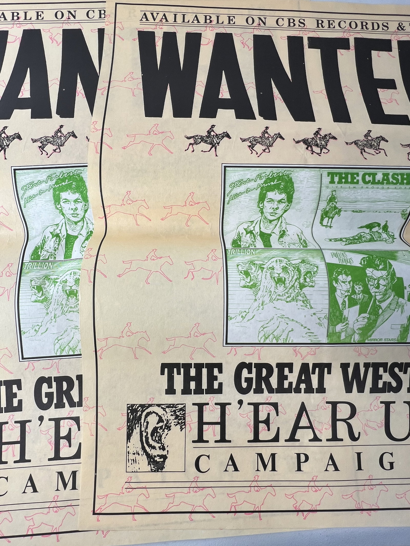 The Great Western Here us Campain "WANTED" Poster Collection Lot: The Great Western Here us Campain "WANTED" Poster 22X28 Lot of 2