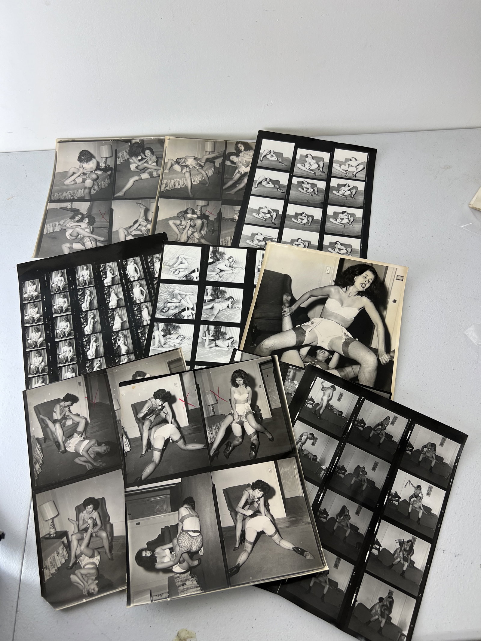 Vintage 1950'S Original Burlesque Nude Pin Up Model Risque 8x10 Black And White Photographs: Vintage 1950's Original Burlesque Nude Pin Up Model Risque 8x10 Black and White Photographs. 10 Photos.