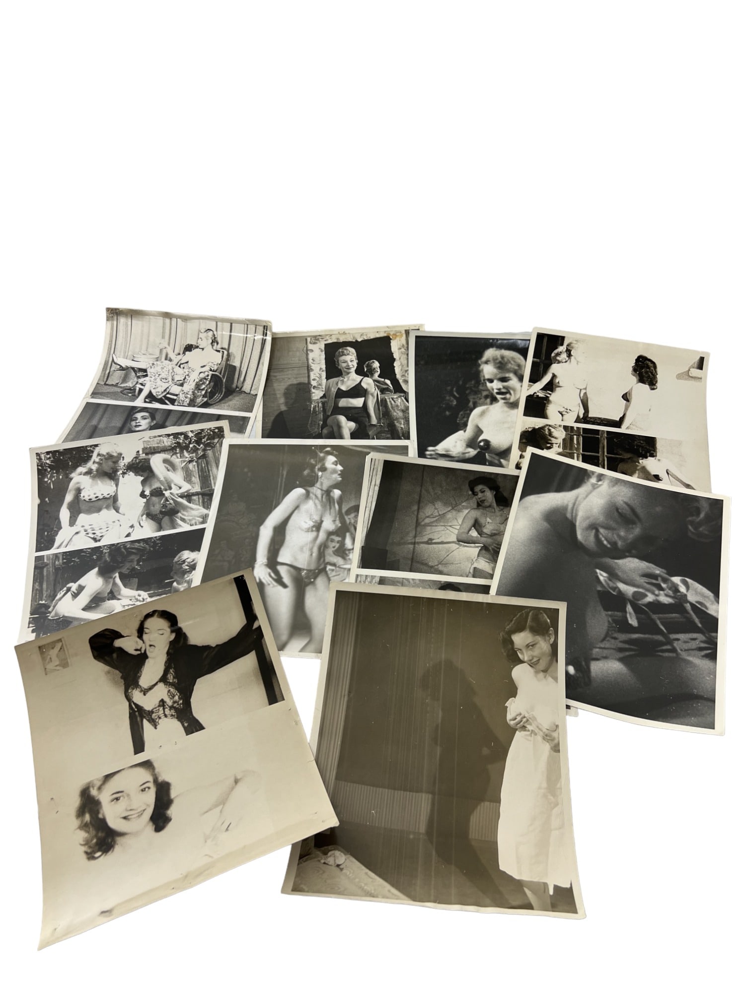 Vintage 1950'S Original Burlesque Nude Pin Up Model Risque 8x10 Black And White Photographs: Vintage 1950's Original Burlesque Nude Pin Up Model Risque 8x10 Black and White Photographs. 10 Photos.