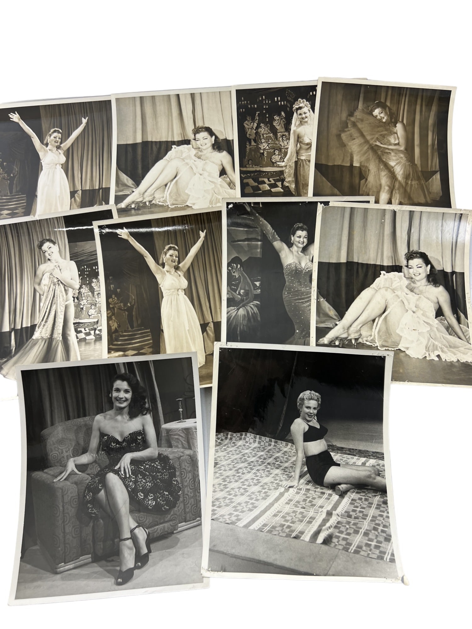 Vintage 1950'S Original Burlesque Nude Pin Up Model Risque 8x10 Black And White Photographs: Vintage 1950's Original Burlesque Nude Pin Up Model Risque 8x10 Black and White Photographs. 10 Photos.