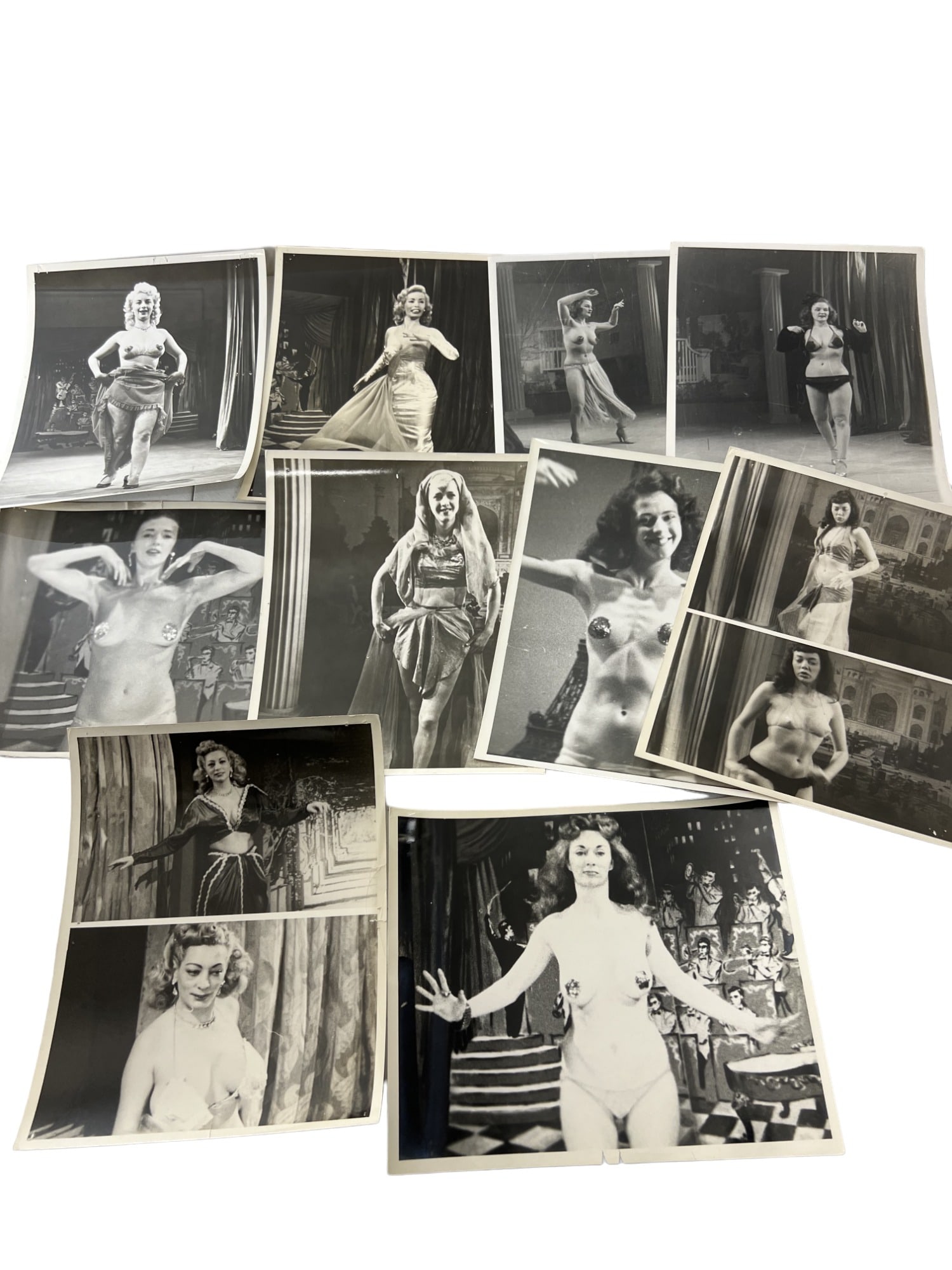 Vintage 1950'S Original Burlesque Nude Pin Up Model Risque 8x10 Black And White Photographs: Vintage 1950's Original Burlesque Nude Pin Up Model Risque 8x10 Black and White Photographs. 10 Photos.