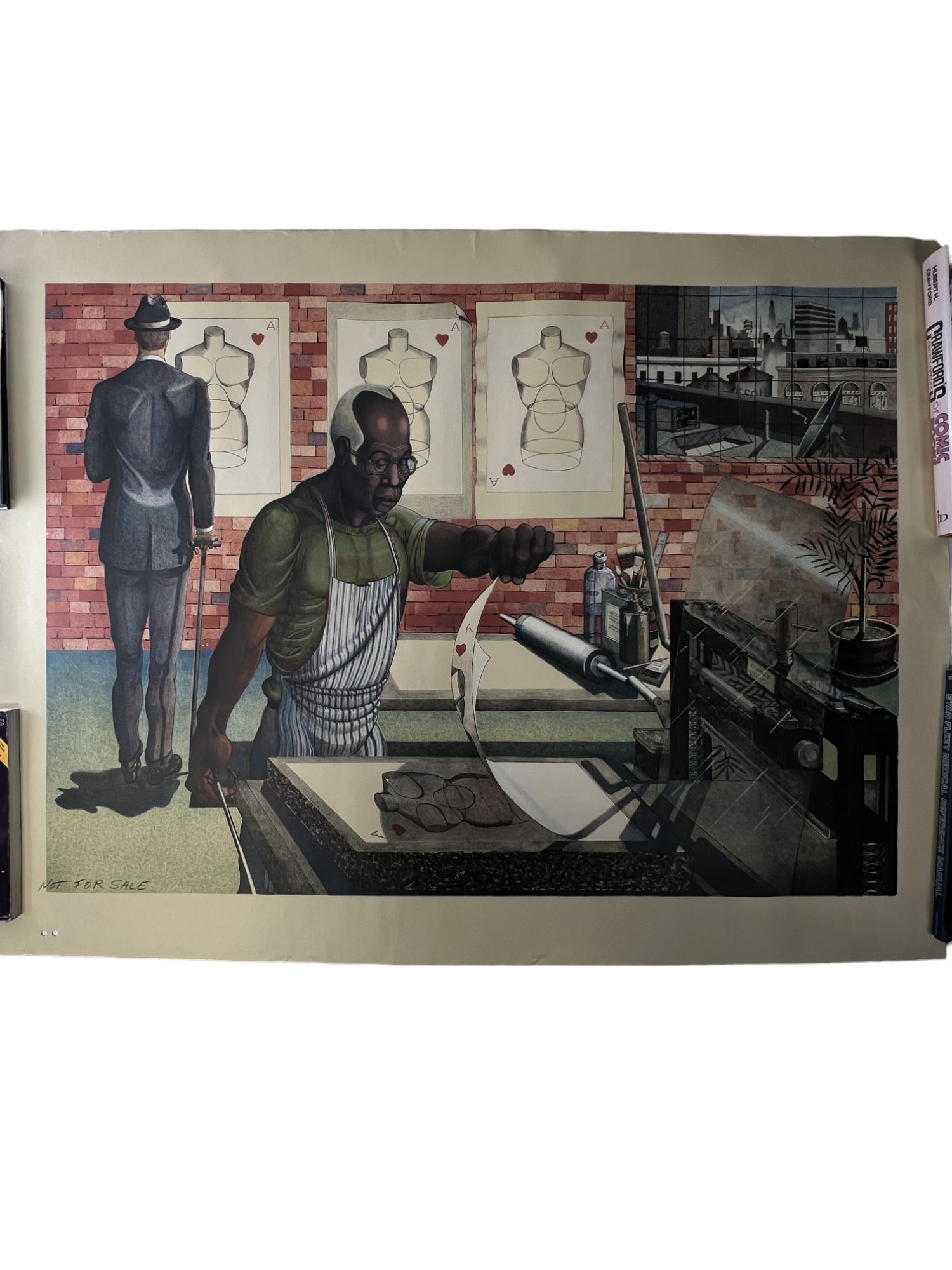 Ron Adams African American Heritage Blackburn 2002 Liithograph "Not For Sale" by Artist: Ron Adams African American Heritage Blackburn 2002 Liithograph "Not For Sale" by Artist - 29.5X40This is a remarkable piece of art - an African American Heritage lithograph by the esteemed artist, Ron