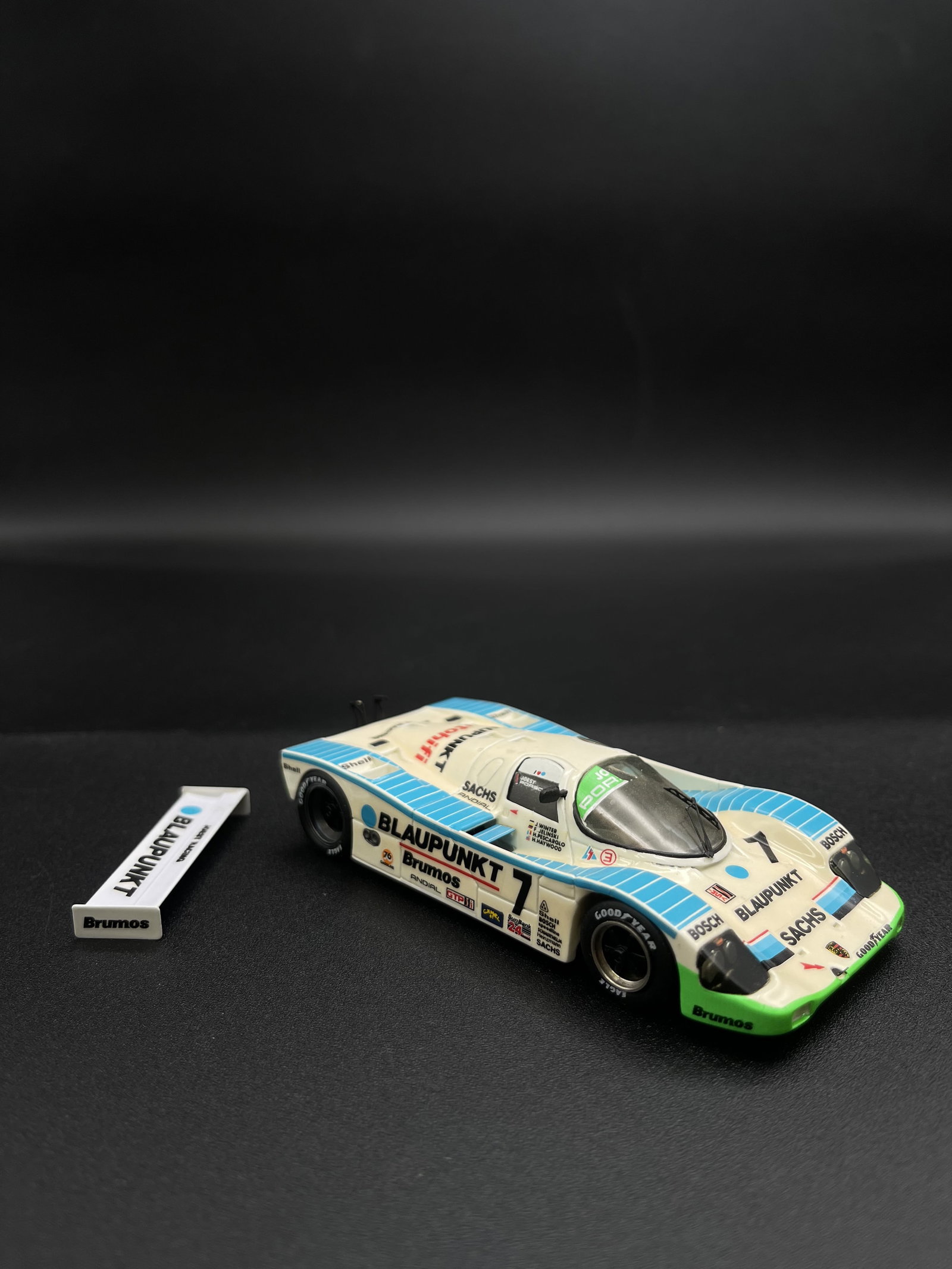 Vintage Model Car 1:43 White/Blue #7 Porsche 962 Starter By Goupille M - France: Vintage Model Car 1:43 White/Blue #7 Porsche 962 Starter By Goupille M - France