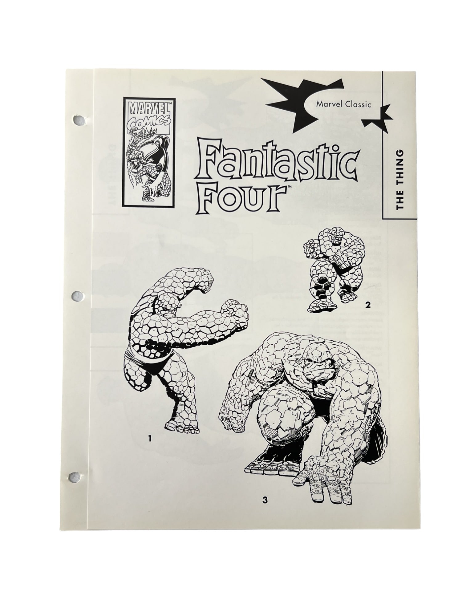 Fantastic Four The Thing Marvel Comic Book Printers Proof with Character Design and Bio (1 of 4)