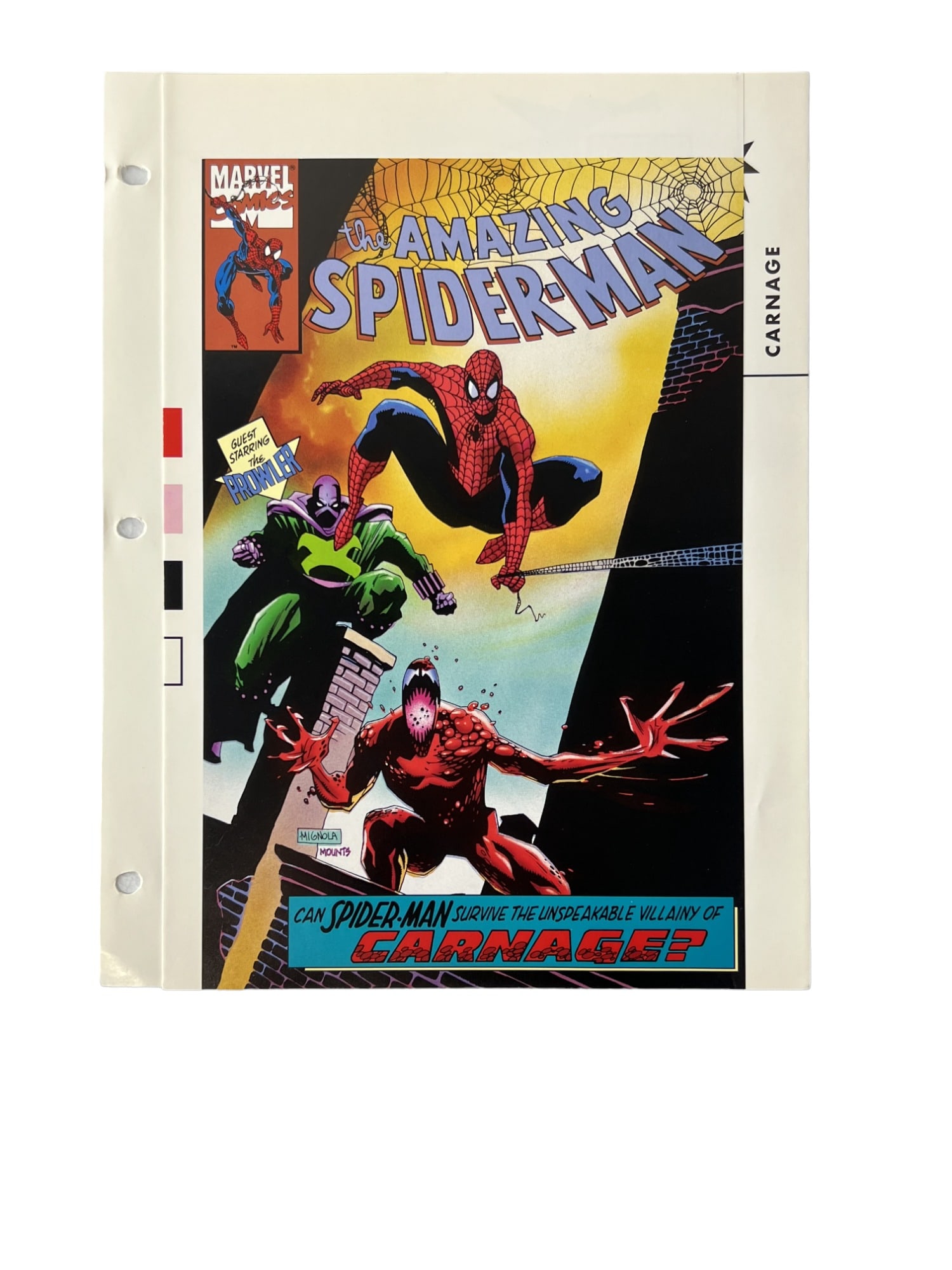 The Amazing Spider-Man Carnage Marvel Comic Book Printers Proof with Character Designs and Bio (1 of 5)