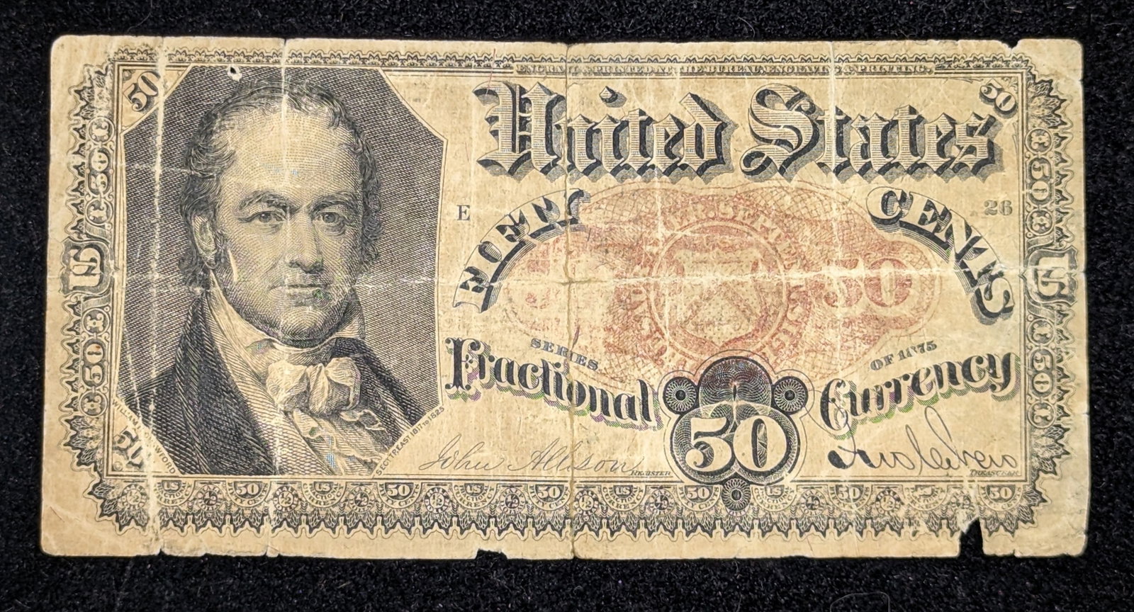 1868 Fifty Cents US Fractional Currency paper money (1 of 2)