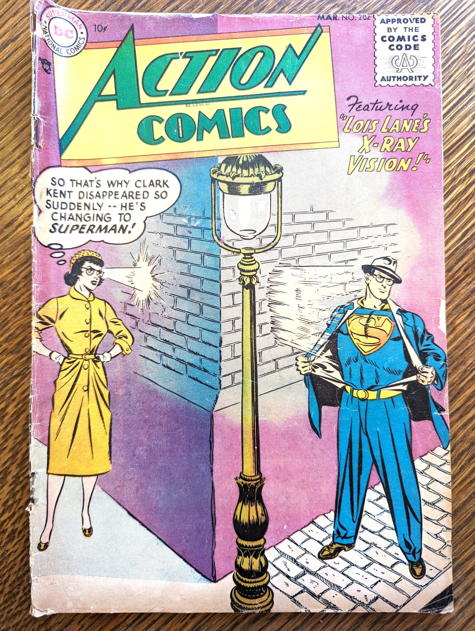 #202 1955 DC Action Comics golden age 10 cent comic book (1 of 2)