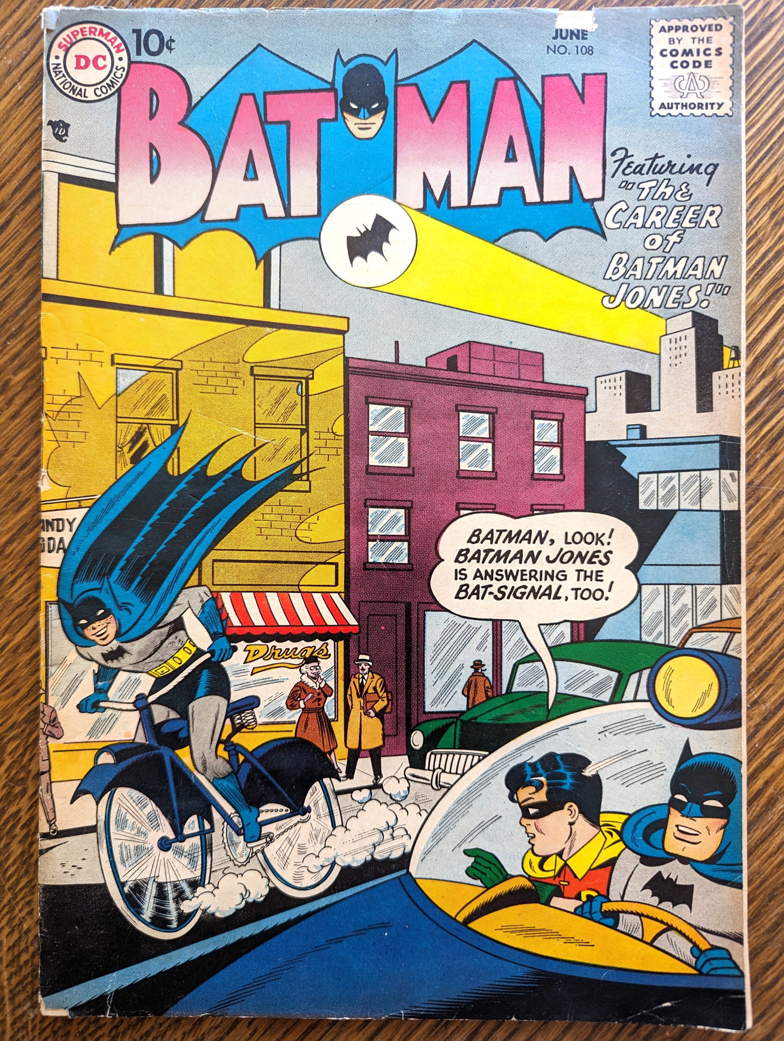 #108 1957 DC Batman silver age 10 cent comic book (1 of 2)