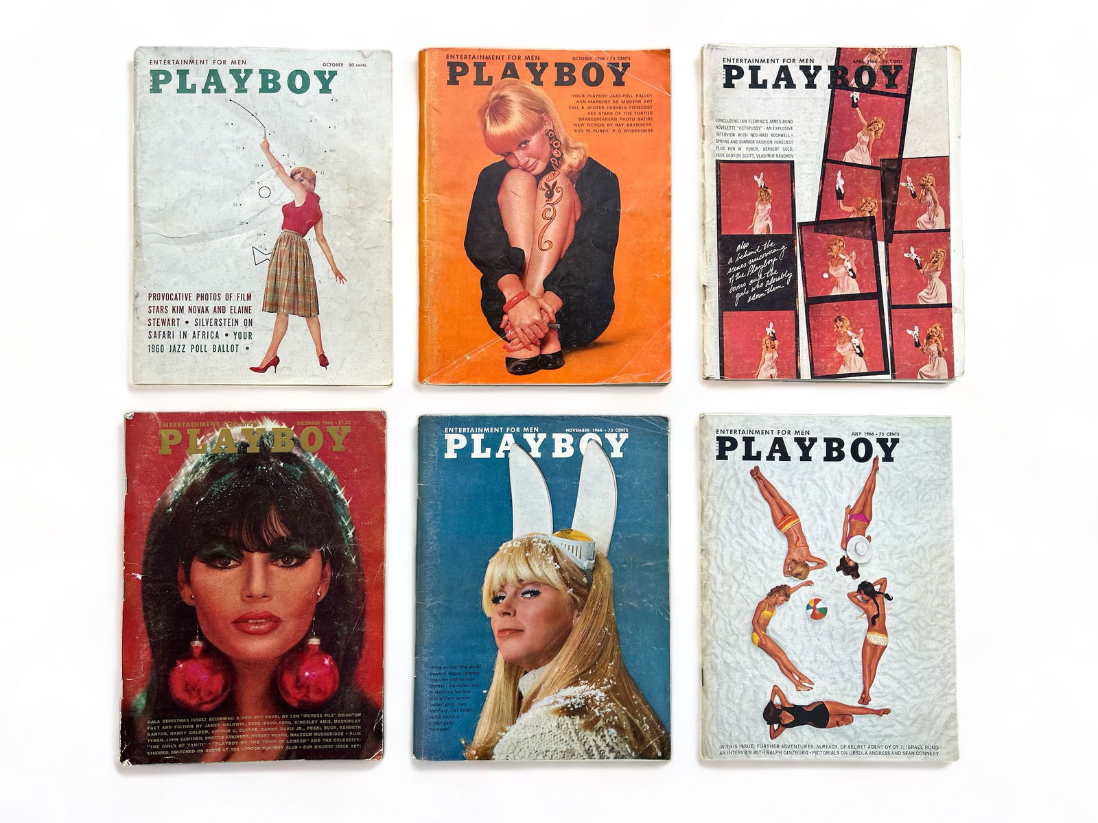 6 vintage issues Playboy men's magazines 1959-1966 (1 of 3)