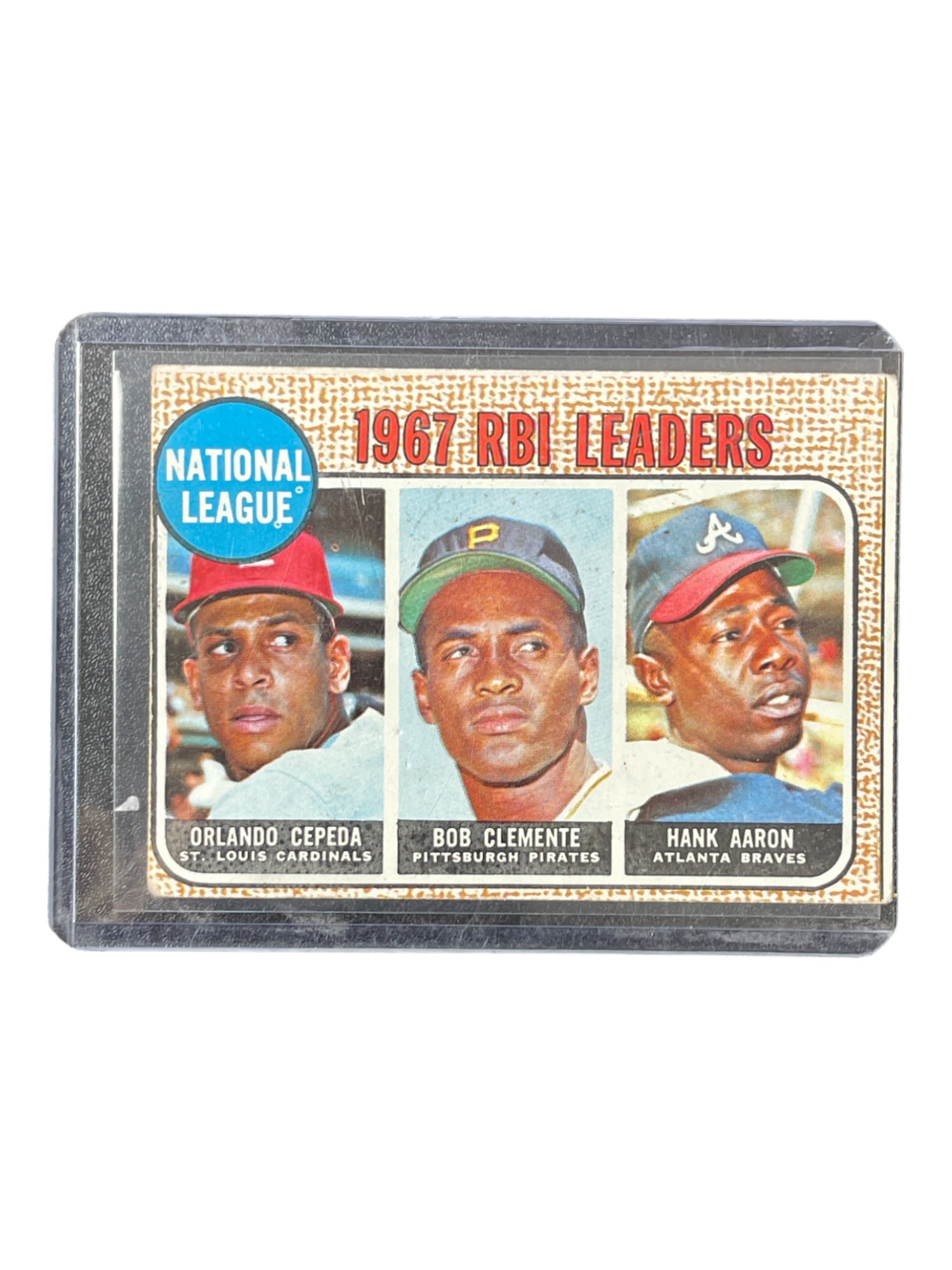 1967 Topps RBI Leaders Aaron Clemente Cepeda Trading Card: 1967 Topps RBI Leaders Aaron Clemente Cepeda Trading Card