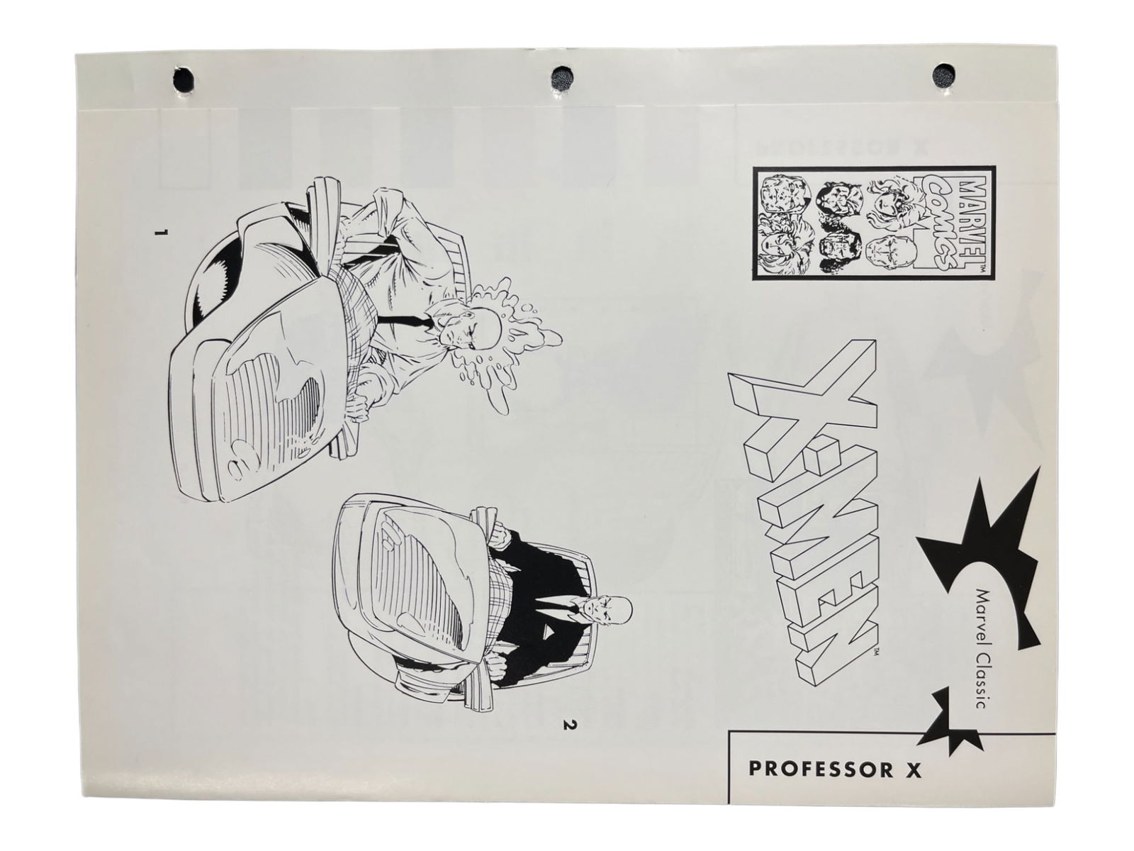 X-Men Professor X Marvel Comic Book Character Design and Bio Printers Proof (1 of 9)