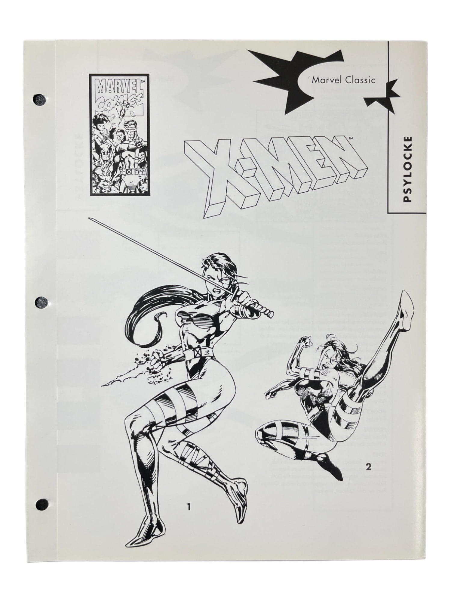 X-Men Psylocke Marvel Comic Book Character Design and Bio Printers Proof (1 of 9)