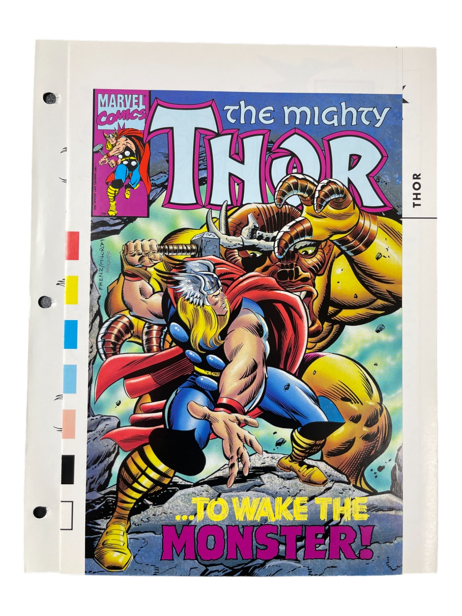 The Mighty Thor Comic Book Printers Proof with Character Designs and Bio (1 of 9)