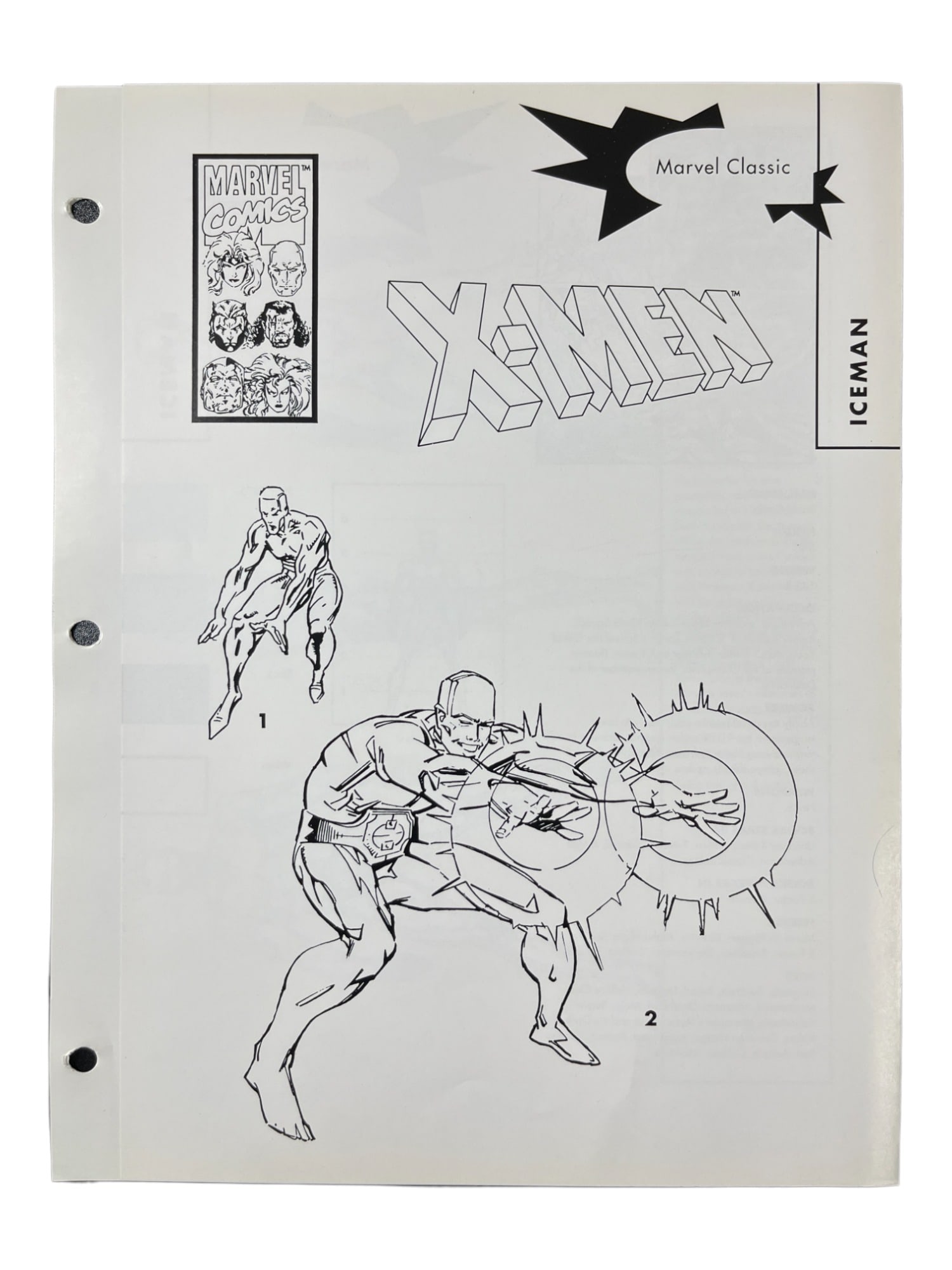X-Men Iceman Marvel Comic Book Character Design and Bio Printers Proof (1 of 10)