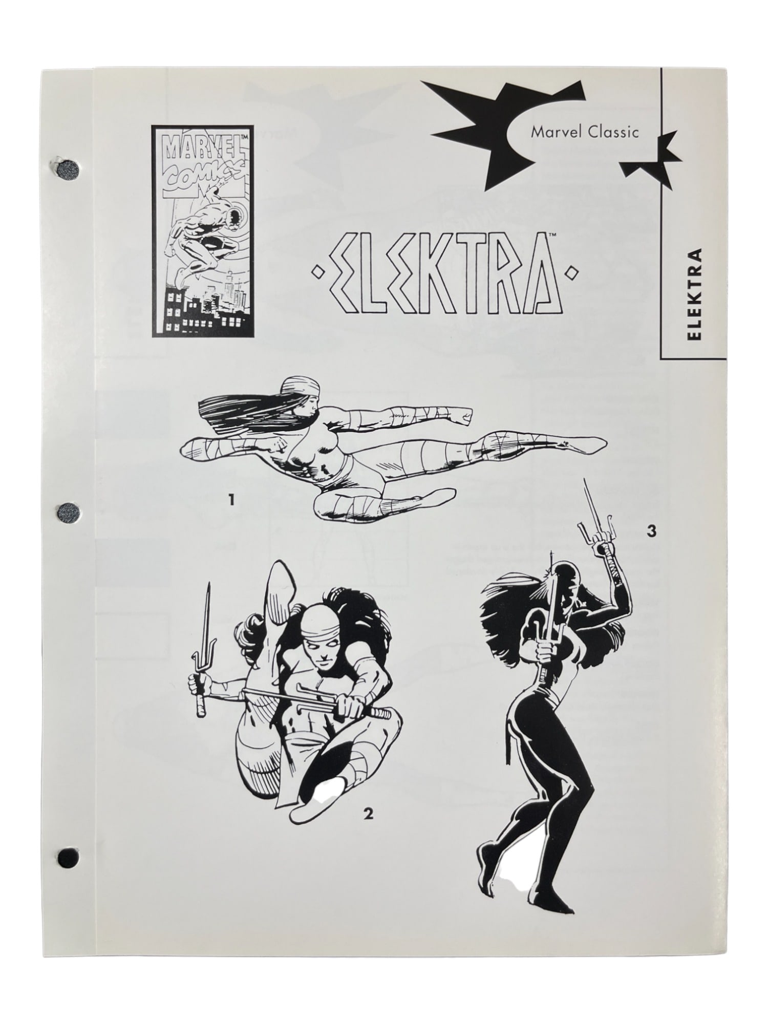 Elektra Marvel Comic Book Character Design and Bio Printers Proof (1 of 10)