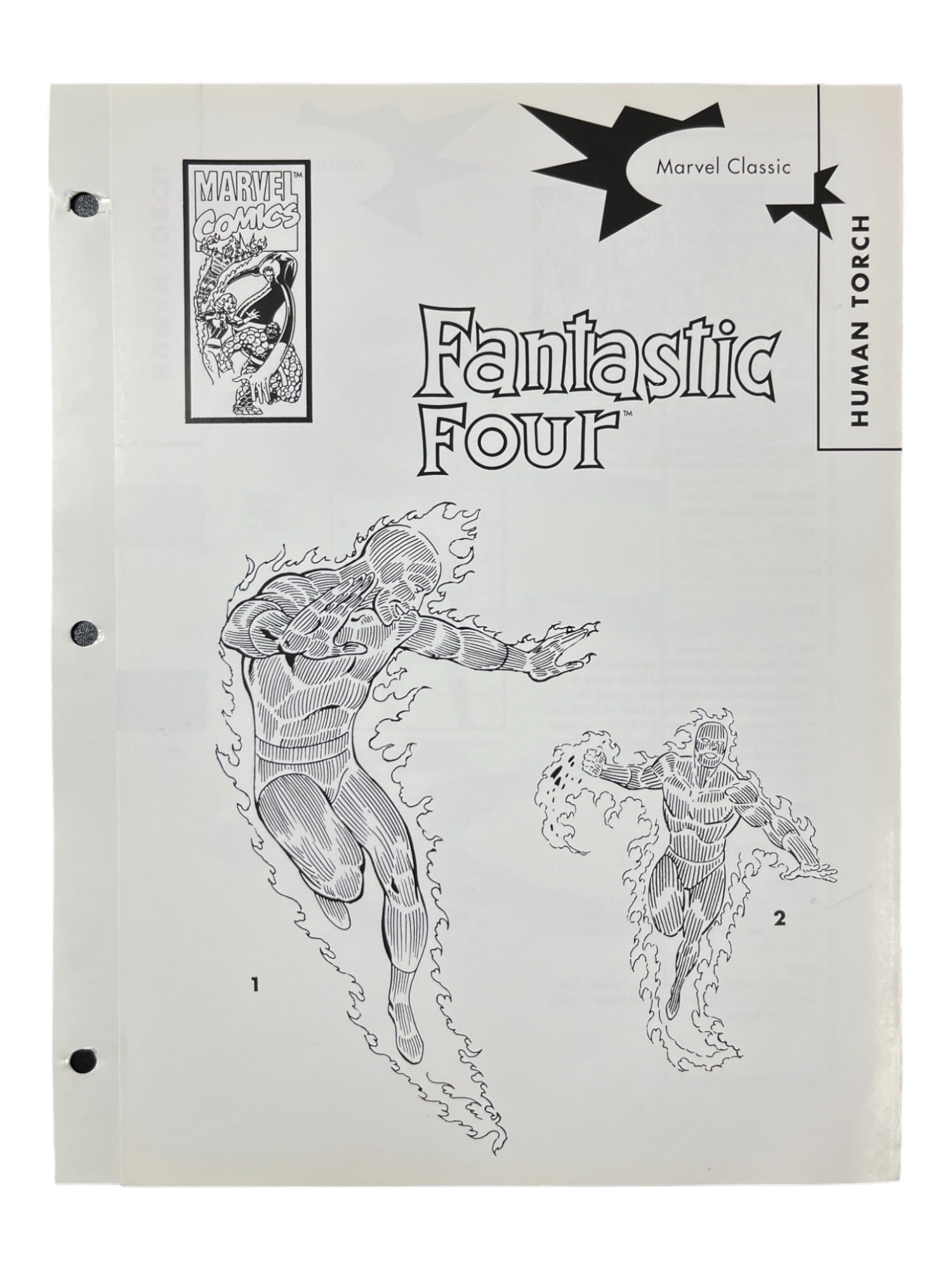 Fantastic Four Human Torch Marvel Comic Book Character Design and Bio Printers Proof (1 of 9)