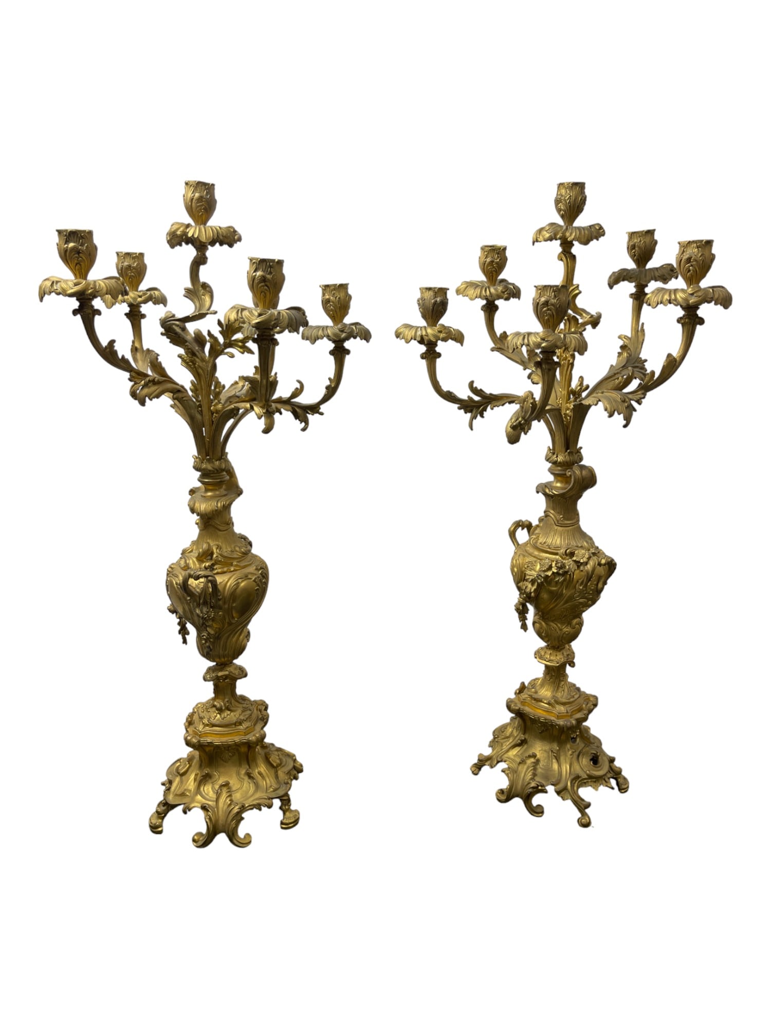 French Rennaissance Revival Dore Bronze Candelabra Pair (1 of 11)