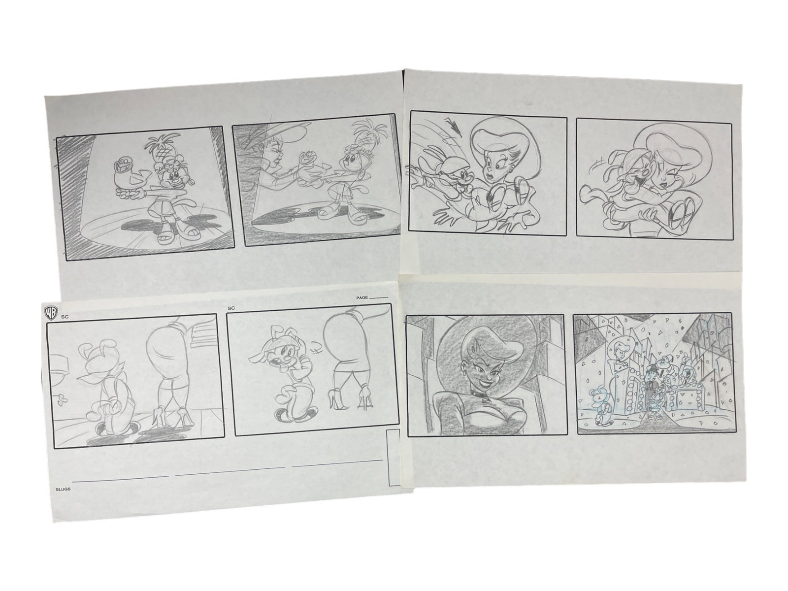 Vintage Original Warner Bros Animaniacs Storyboard Collection Lot: Vintage Original Warner Bros Animaniacs Storyboard Collection Lot of 4.