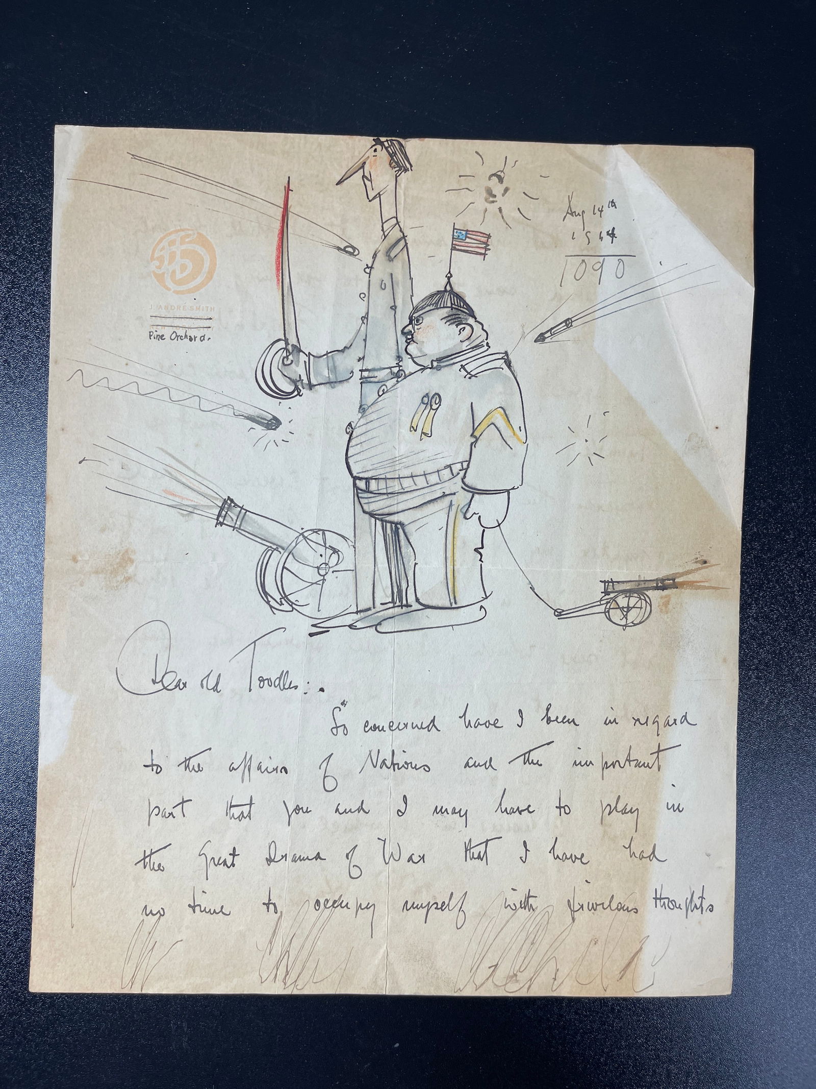 J. Andre Smith Signed Drawing and Letter Original Artwork (1 of 6)