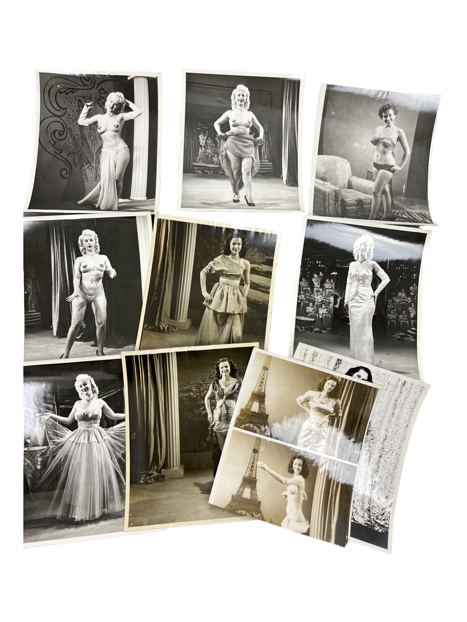Vintage 1950'S Original Burlesque Nude Pin Up Model Risque 8x10 Black And White Photographs: Vintage 1950's Original Burlesque Nude Pin Up Model Risque 8x10 Black and White Photographs. 10 Photos.