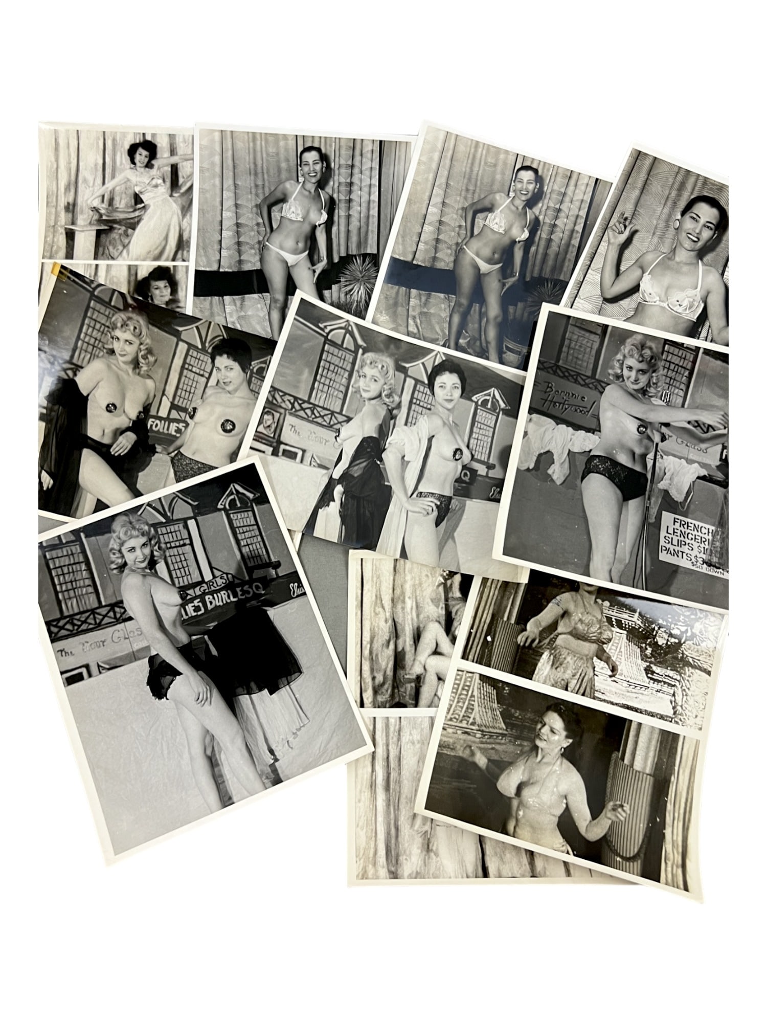 Vintage 1950'S Original Burlesque Nude Pin Up Model Risque 8x10 Black And White Photographs: Vintage 1950's Original Burlesque Nude Pin Up Model Risque 8x10 Black and White Photographs. 10 Photos.