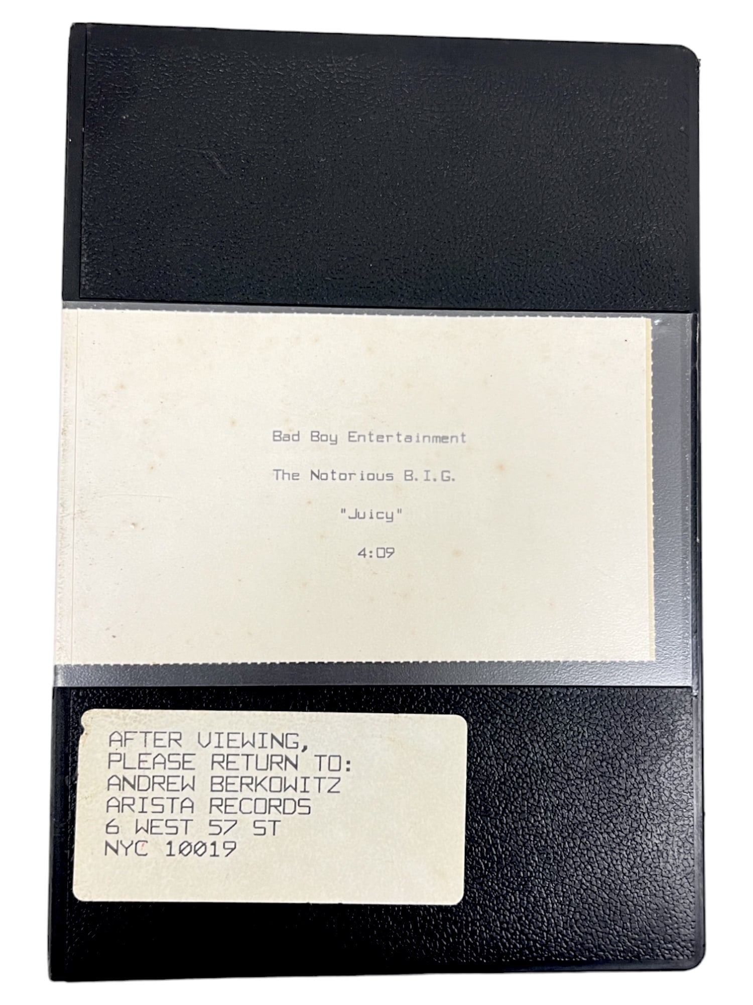 The Notorious B.I.G. - "Juicy" Vintage U-Matic Studio Recording Tape (1 of 7)