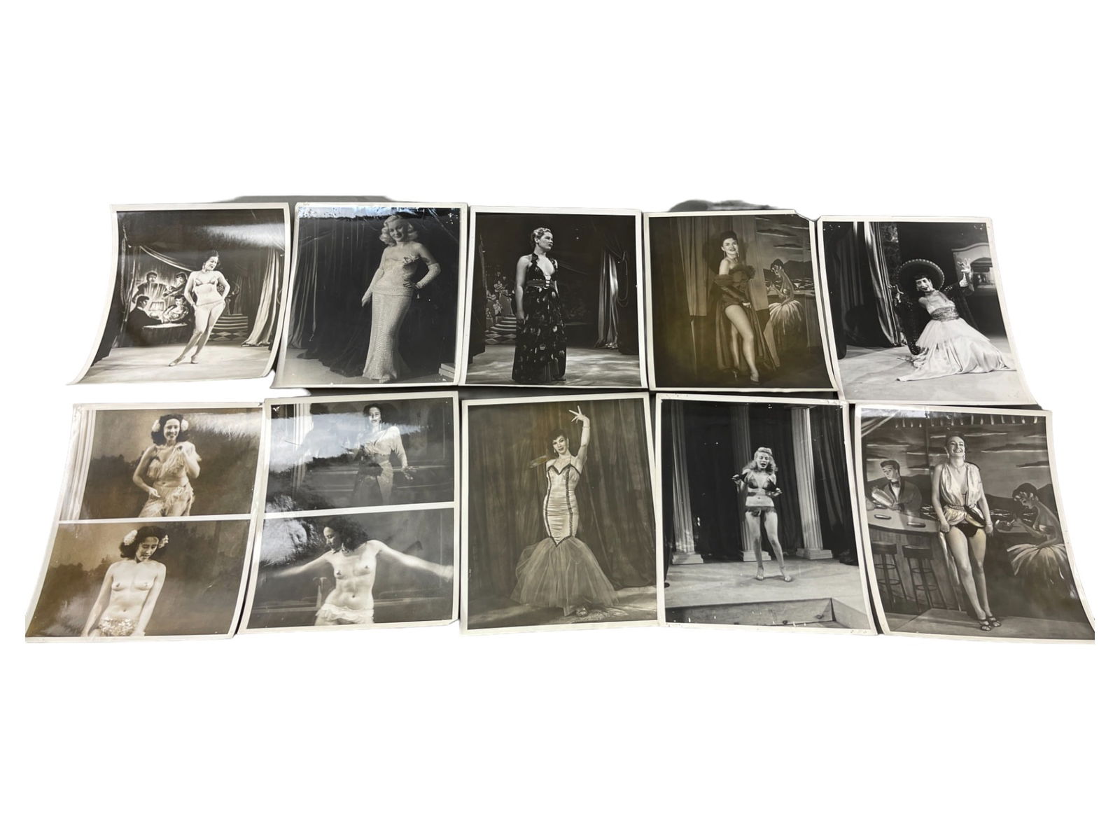 Vintage 1950'S Original Burlesque Nude Pin Up Model Risque 8x10 Black And White Photographs: Vintage 1950's Original Burlesque Nude Pin Up Model Risque 8x10 Black and White Photographs. 10 Photos.