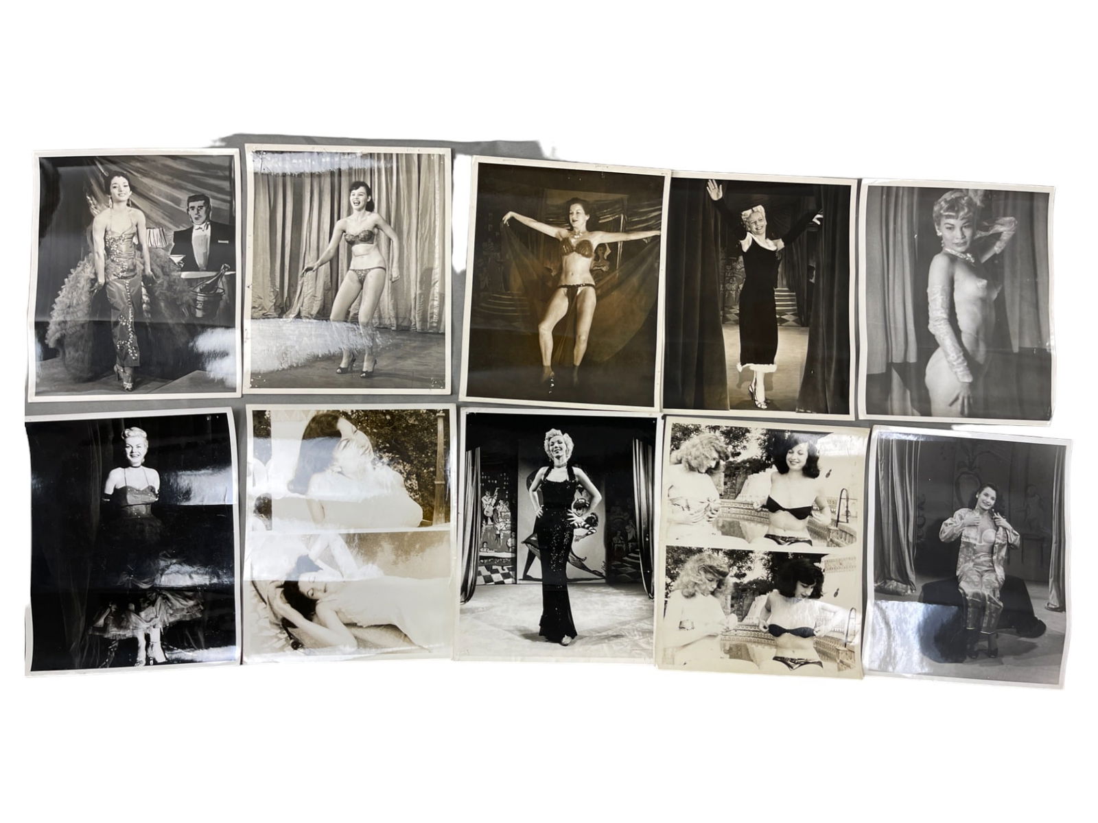 Vintage 1950'S Original Burlesque Nude Pin Up Model Risque 8x10 Black And White Photographs: Vintage 1950's Original Burlesque Nude Pin Up Model Risque 8x10 Black and White Photographs. 10 Photos.