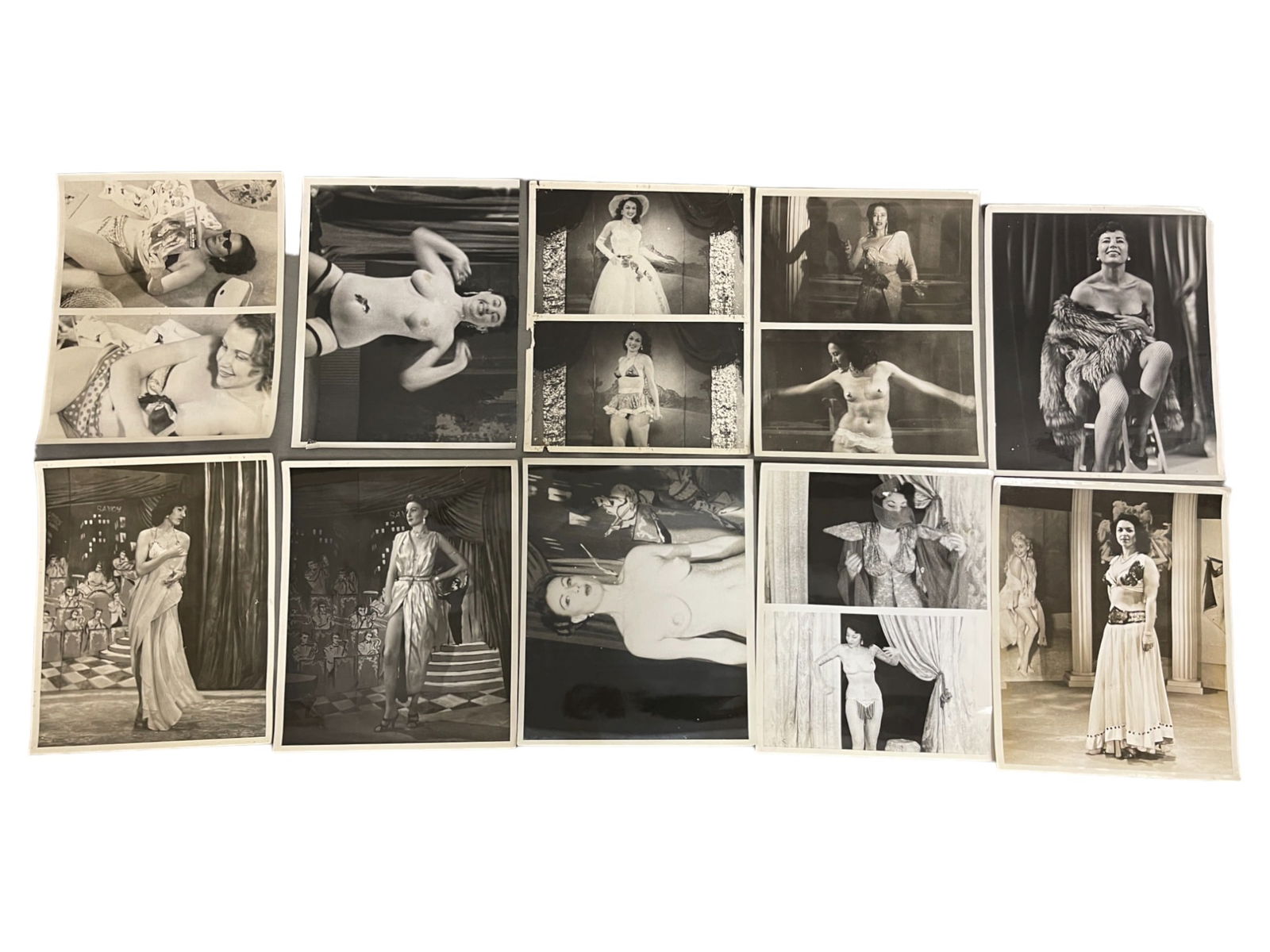 Vintage 1950'S Original Burlesque Nude Pin Up Model Risque 8x10 Black And White Photographs: Vintage 1950's Original Burlesque Nude Pin Up Model Risque 8x10 Black and White Photographs. 10 Photos.