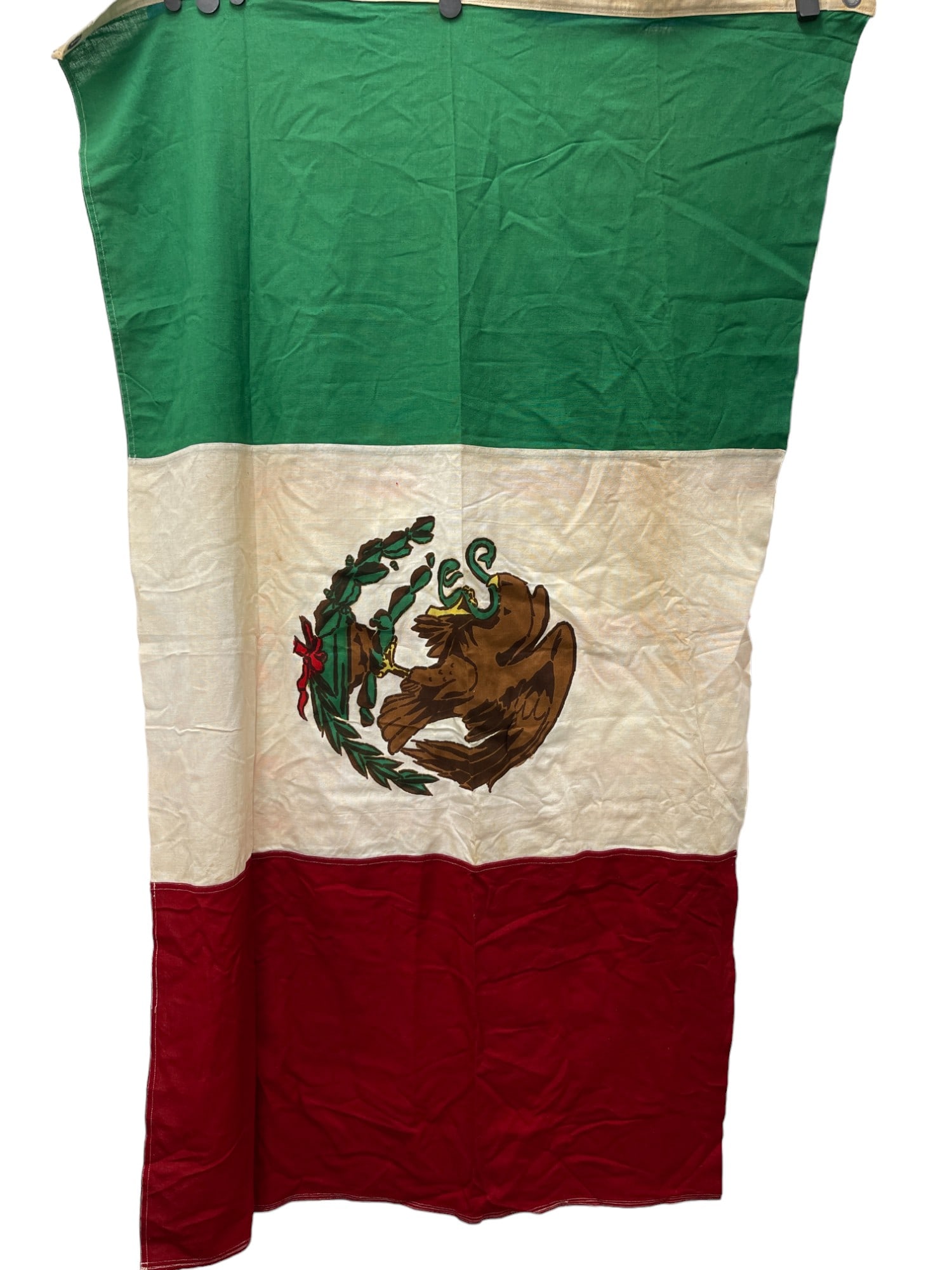 Vintage Mexican Mexico Flag 57"X32": Vintage Mexican Mexico Flag 57"X32"