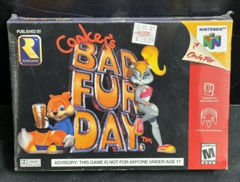 Nintendo 64 CONKER'S Bad Fur Day Sealed Vintage Video Game Cartridge (1 of 2)