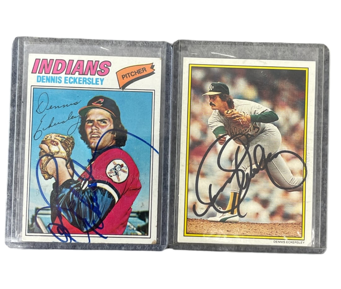 Dennis Eckersley Autograph Signed Baseball Card Collection Lot (1 of 4)