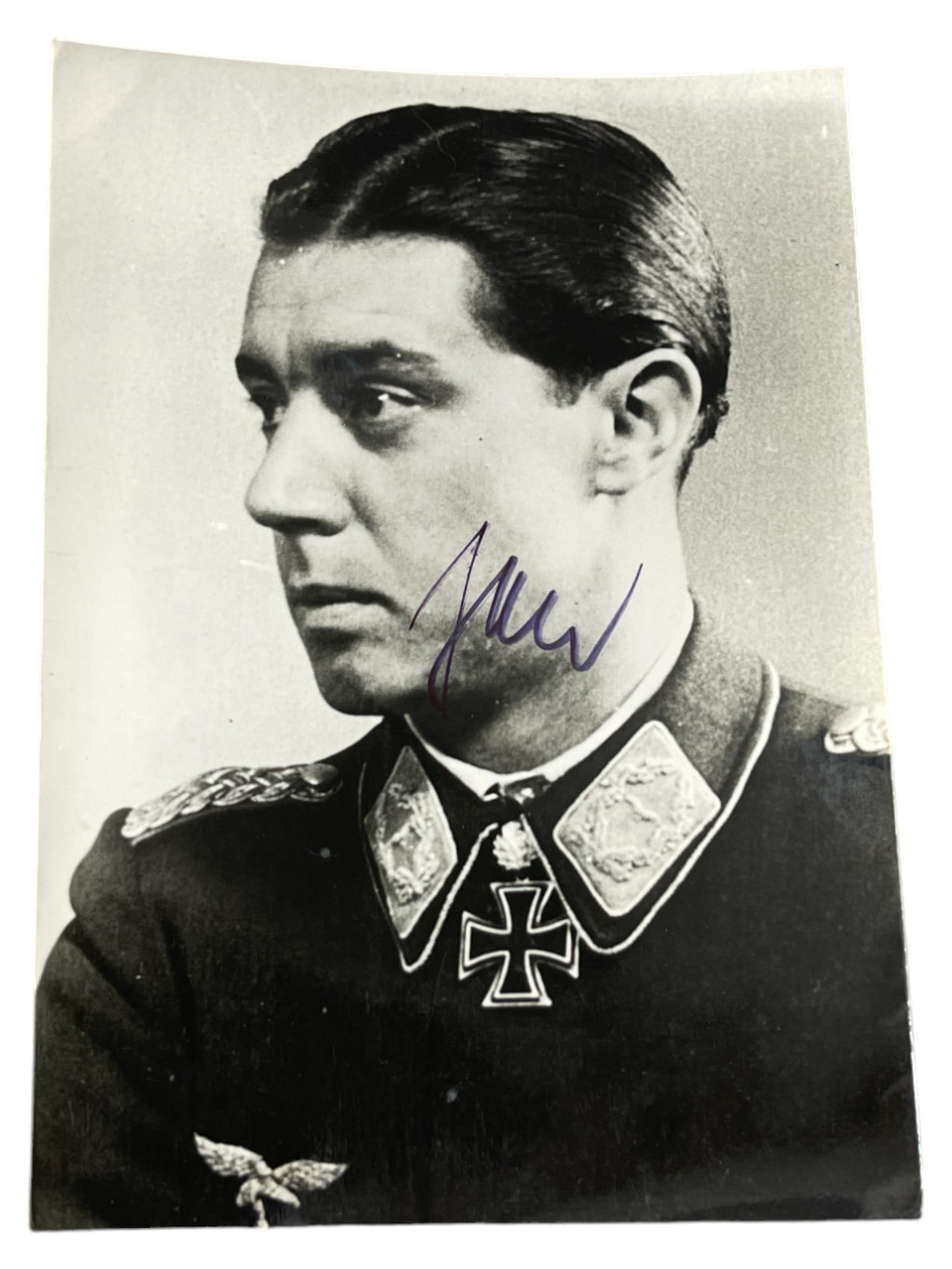 WWII German Hans-Joachim Jabs Kommodre NJG 1 1944 Original Signed Photograph (1 of 2)