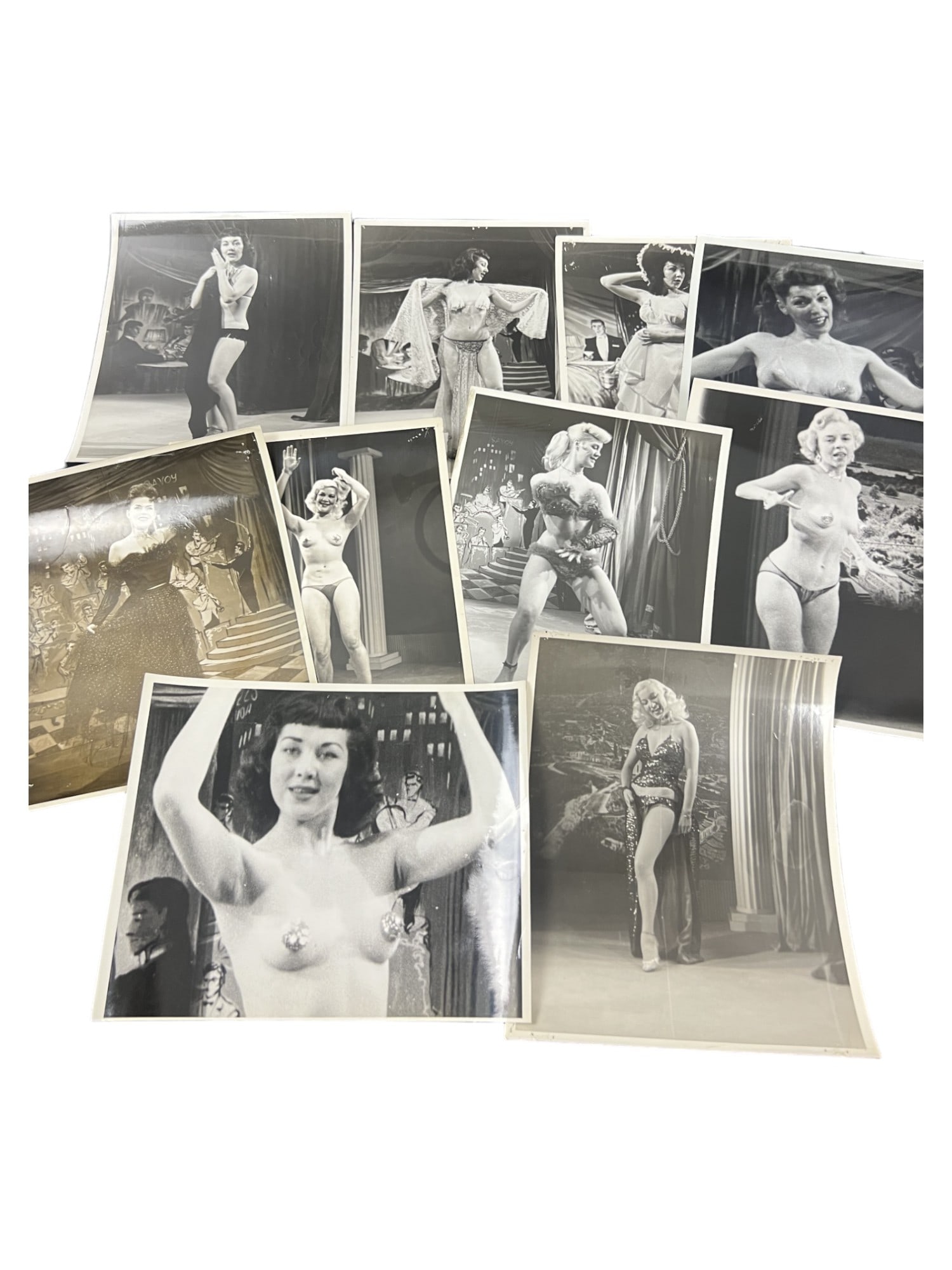 Vintage 1950'S Original Burlesque Nude Pin Up Model Risque 8x10 Black And White Photographs: Vintage 1950'S Original Burlesque Nude Pin Up Model Risque 8x10 Black And White Photographs