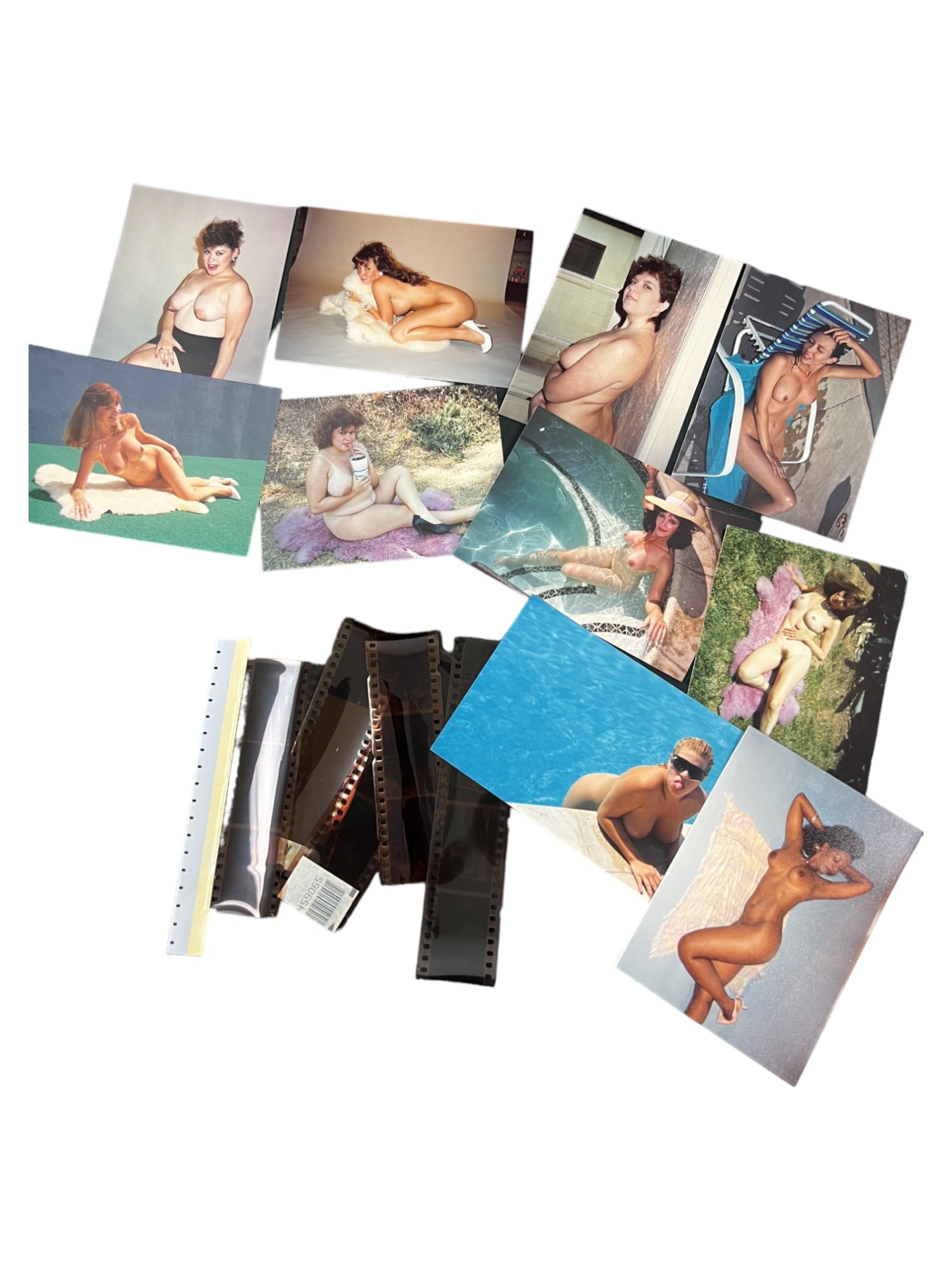 Vintage Pin Up Nude Female Model Photograph Collection with negative Lot: Vintage 1950'S Original Burlesque Nude Pin Up Model Risque 8x10 Black And White Photographs