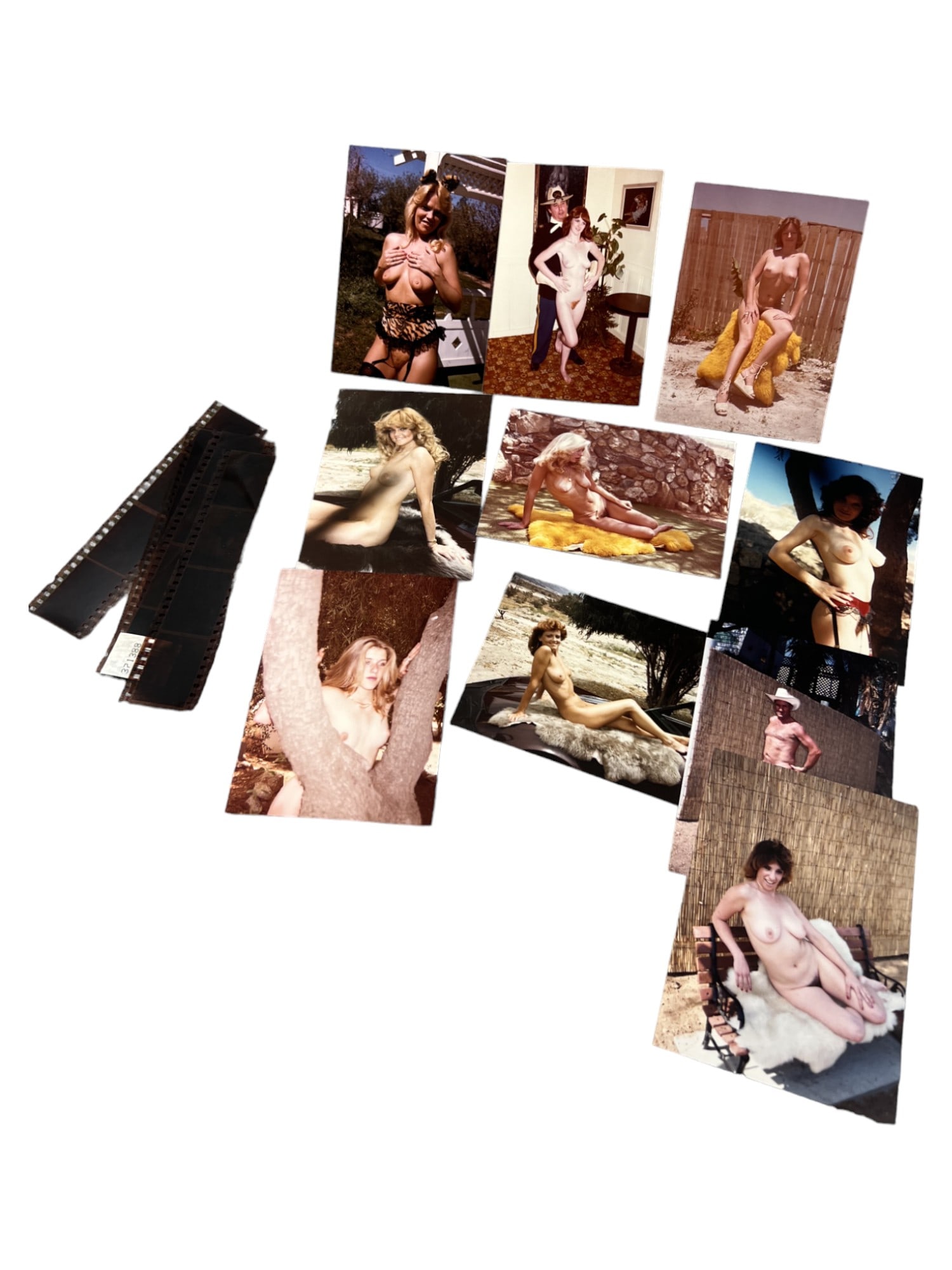 Vintage Pin Up Nude Female Model Photo Negatives Photograph Collection Lot: Vintage Pin Up Nude Female Model Photo Photograph Collection Lot, 10 photo and negatives lot, approximate size of each photo is 5" x 3 1/2" we believe these photos are from a nudist colony, some of th