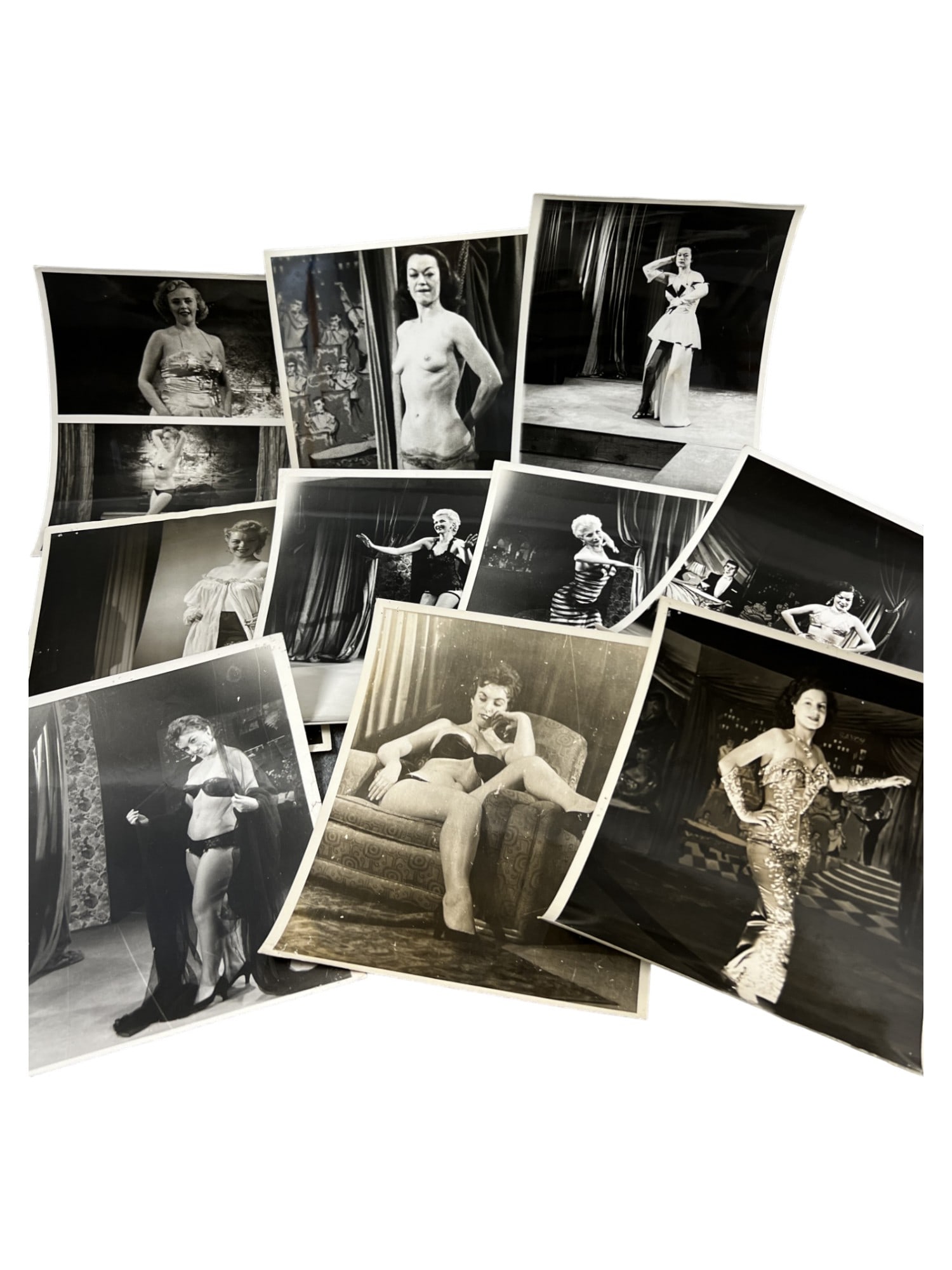 Vintage 1950's Original Burlesque Nude Pin up Model Risque Photo 8x10 Black & White Photographs: Vintage 1950's Original Burlesque Nude Pin up Model Risque lot 10 Photo 8x10 Black & White Photographs