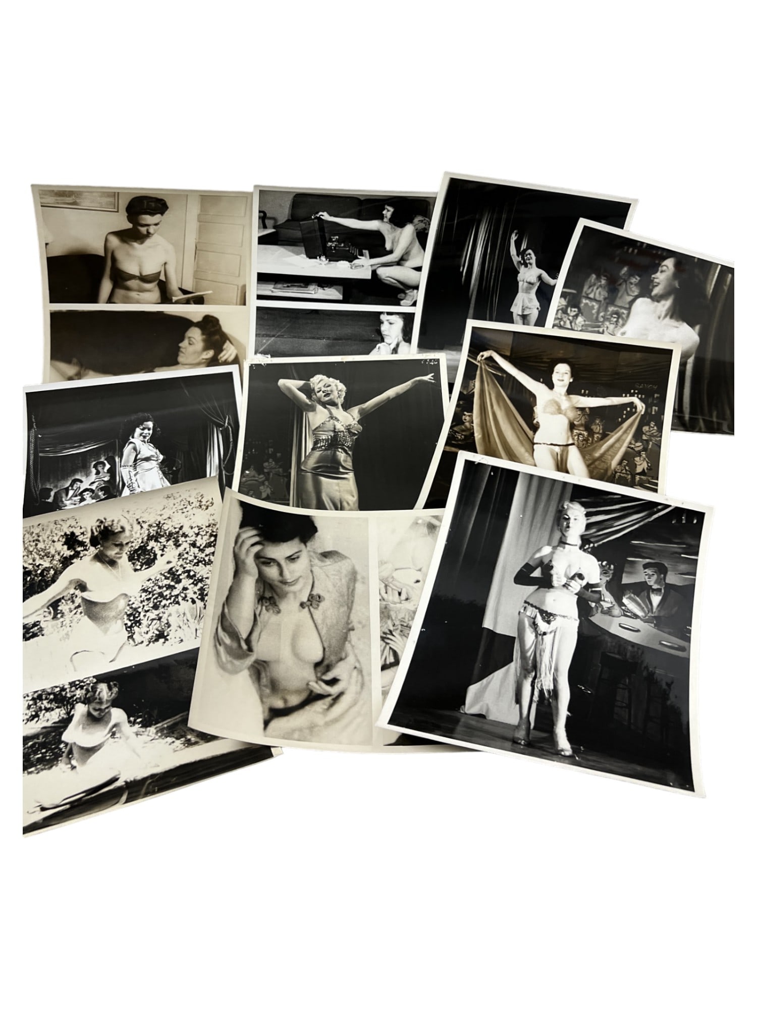 Vintage 1950's Original Burlesque Nude Pin up Model Risque Photo 8x10 Black & White Photographs: Vintage 1950's Original Burlesque Nude Pin up Model Risque lot 10 Photo 8x10 Black & White Photographs