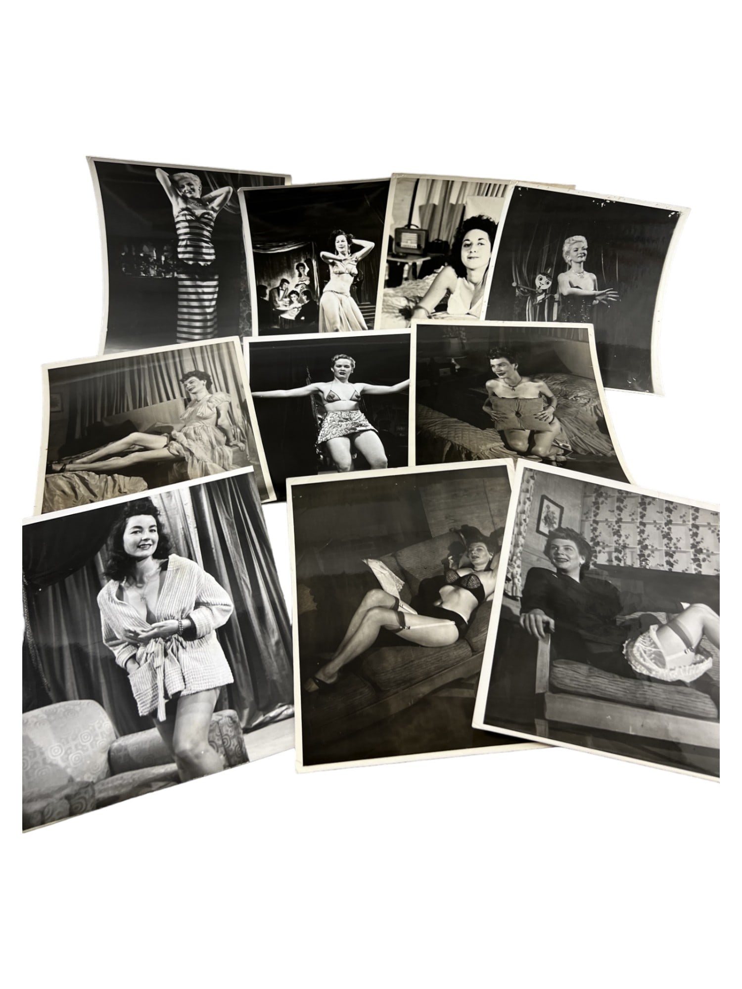 Vintage 1950's Original Burlesque Nude Pin up Model Risque Photo 8x10 Black & White Photographs: Vintage 1950's Original Burlesque Nude Pin up Model Risque lot 10 Photo 8x10 Black & White Photographs