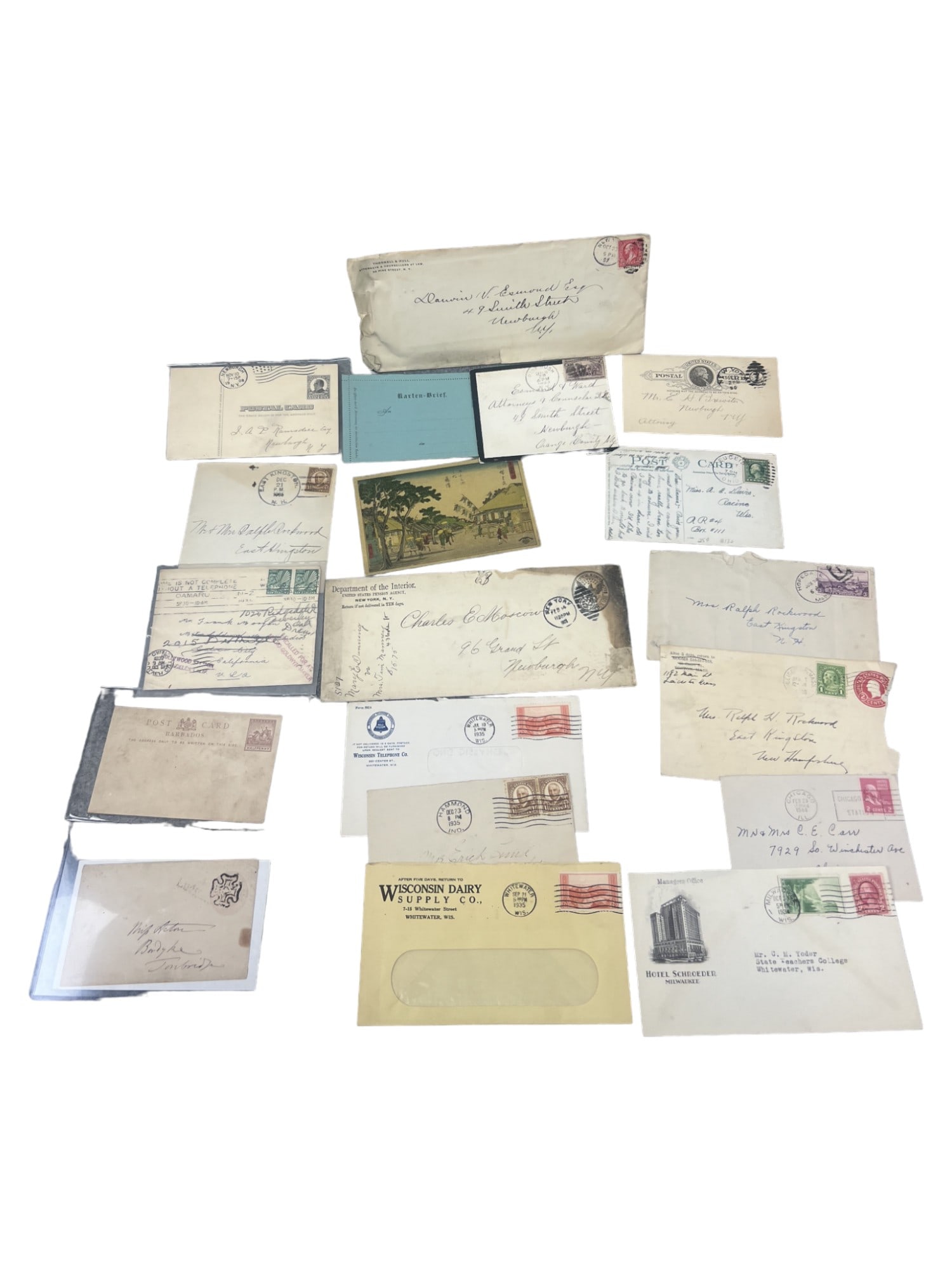 Vintage antique US stamp envelope cover letter paper collection lot (1 of 15)