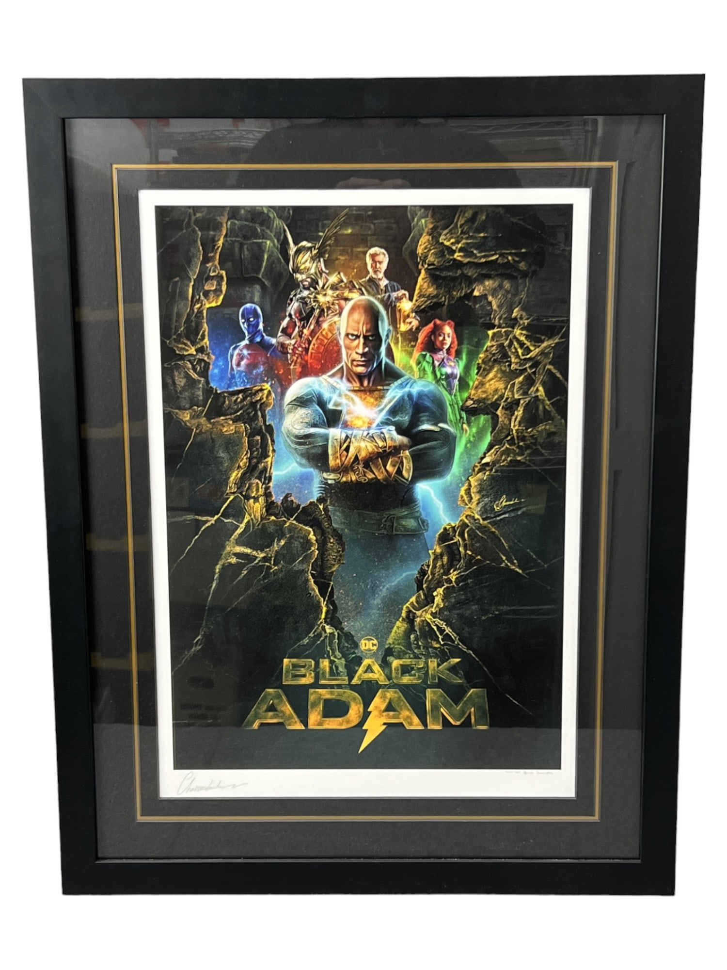 Black Adam Original Warner Bros Movie Sample Poster Print Signed by Chris Christodoulou (1 of 11)