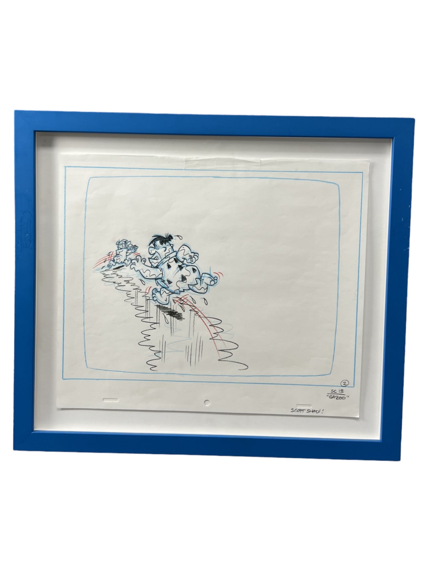 Vintage Original The Flintstones Storyboard Animation Illustration Art: Vintage Original The Flintstones Storyboard Animation Illustration Art 14" x 16" WITH CAO