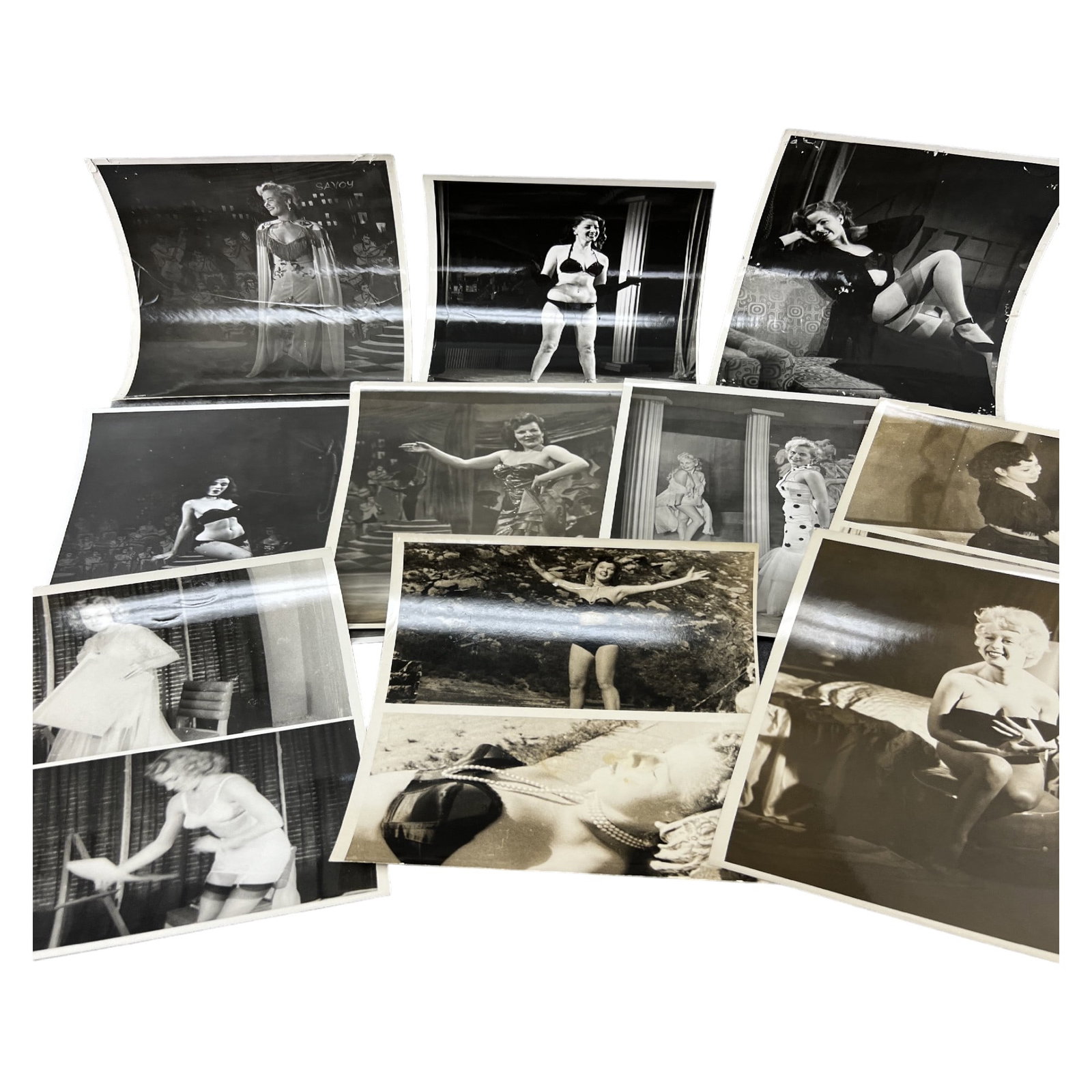 Vintage 1950's Original Burlesque Nude Pin up Model Risque Photo 8x10 Black & White Photographs: Vintage 1950's Original Burlesque Nude Pin up Model Risque lot 10 Photo 8x10 Black & White Photographs