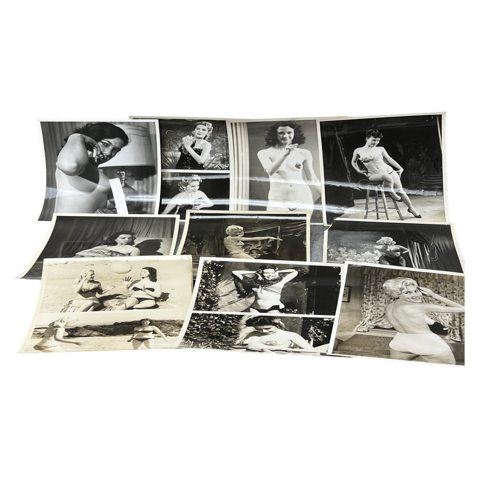 Vintage 1950's Original Burlesque Nude Pin up Model Risque Photo 8x10 Black & White Photographs: Vintage 1950's Original Burlesque Nude Pin up Model Risque lot 10 Photo 8x10 Black & White Photographs